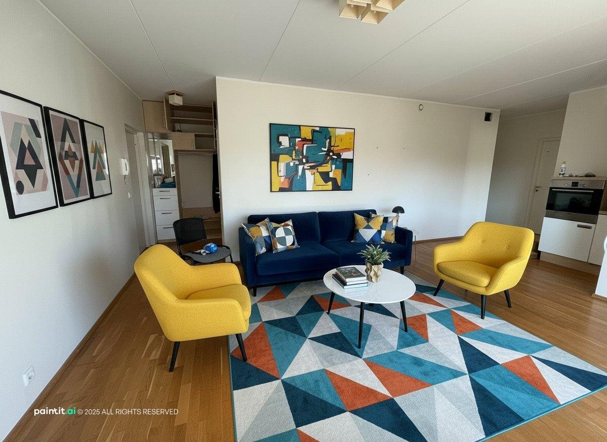 Yellow Living Room - Bright Decor Concepts | Paintit.ai - 8