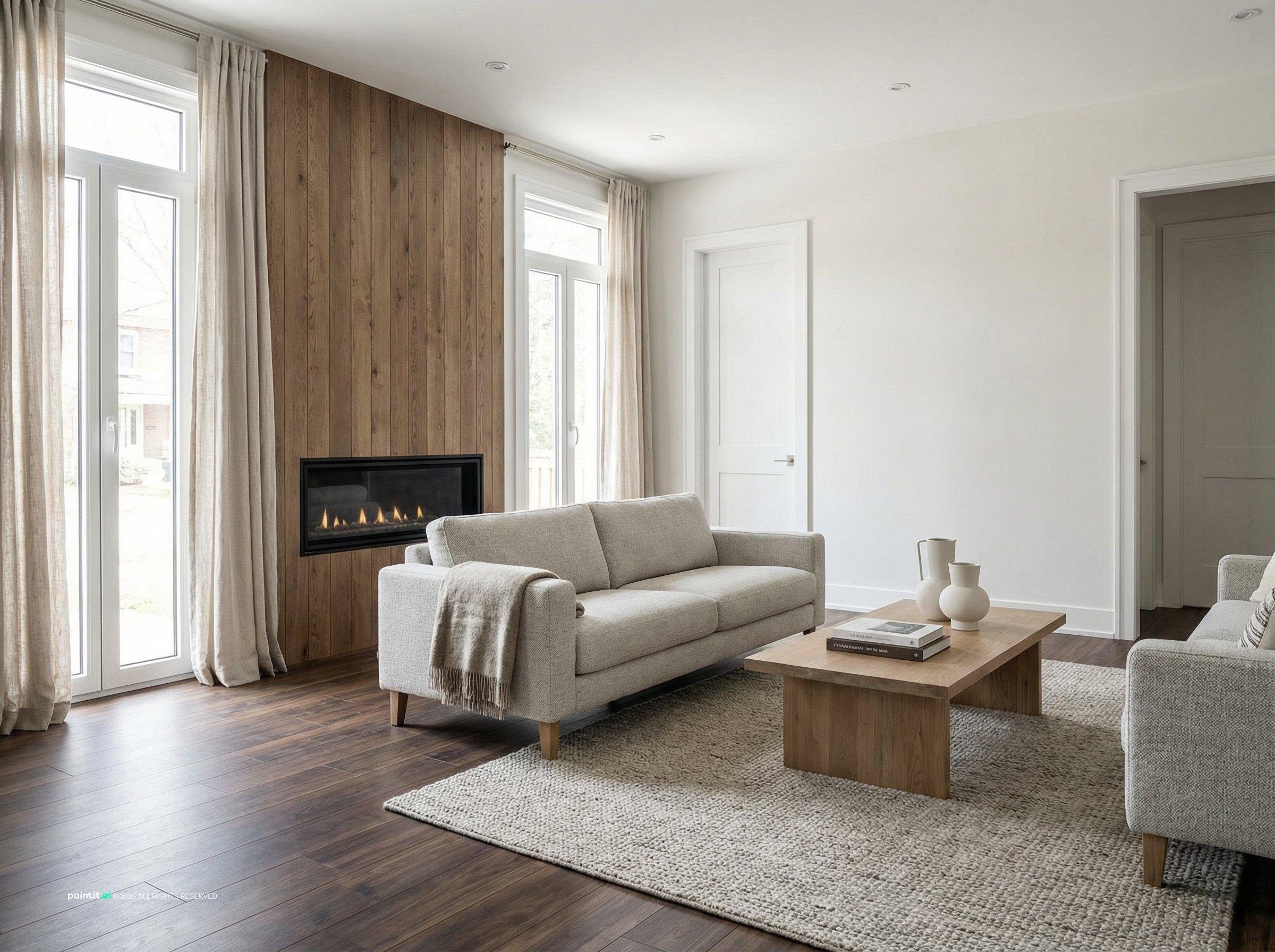 White Oak Floors Living Room - Interior Design Ideas | Paintit.ai - 3