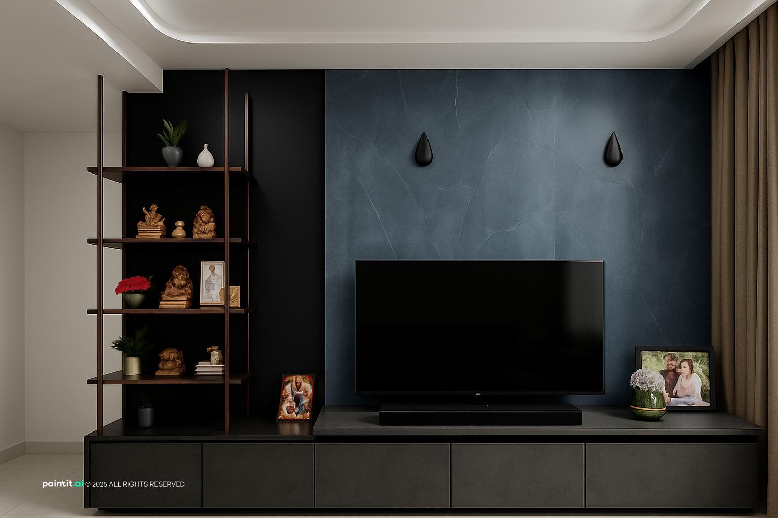 White Living Room With Black Trim - Elegant Interiors | Paintit.ai - 33