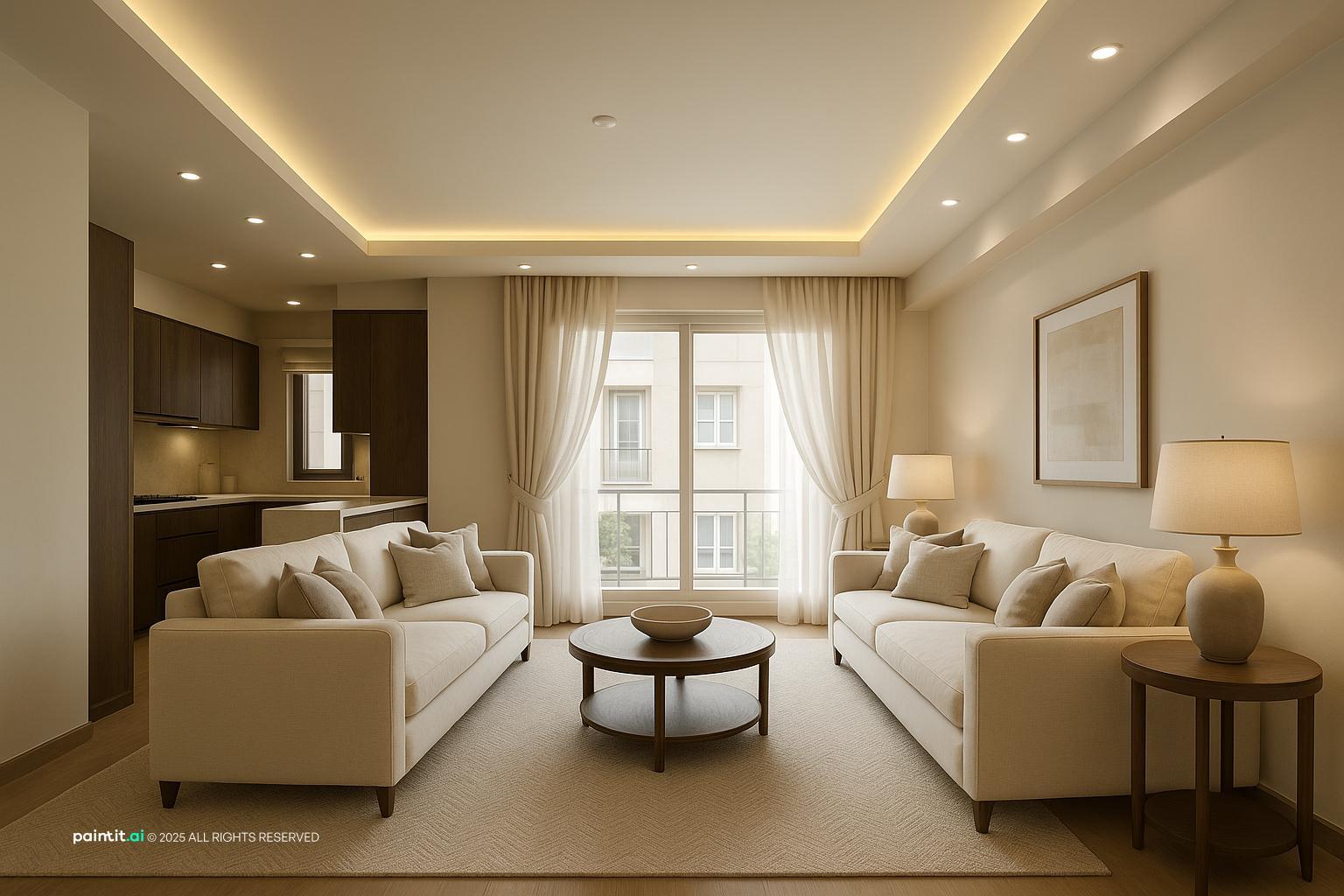 Warm Beige Living Room Ideas - Elegant Design Concepts | Paintit.ai - 22