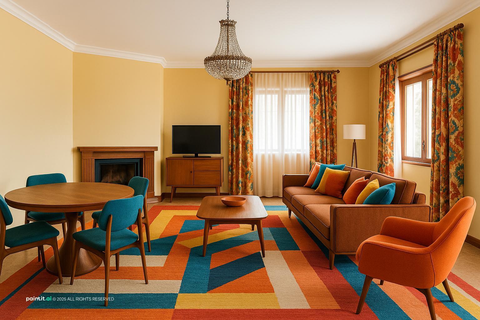 1960s Living Room: Mid-Century Modern Decor | Paintit.ai - 10