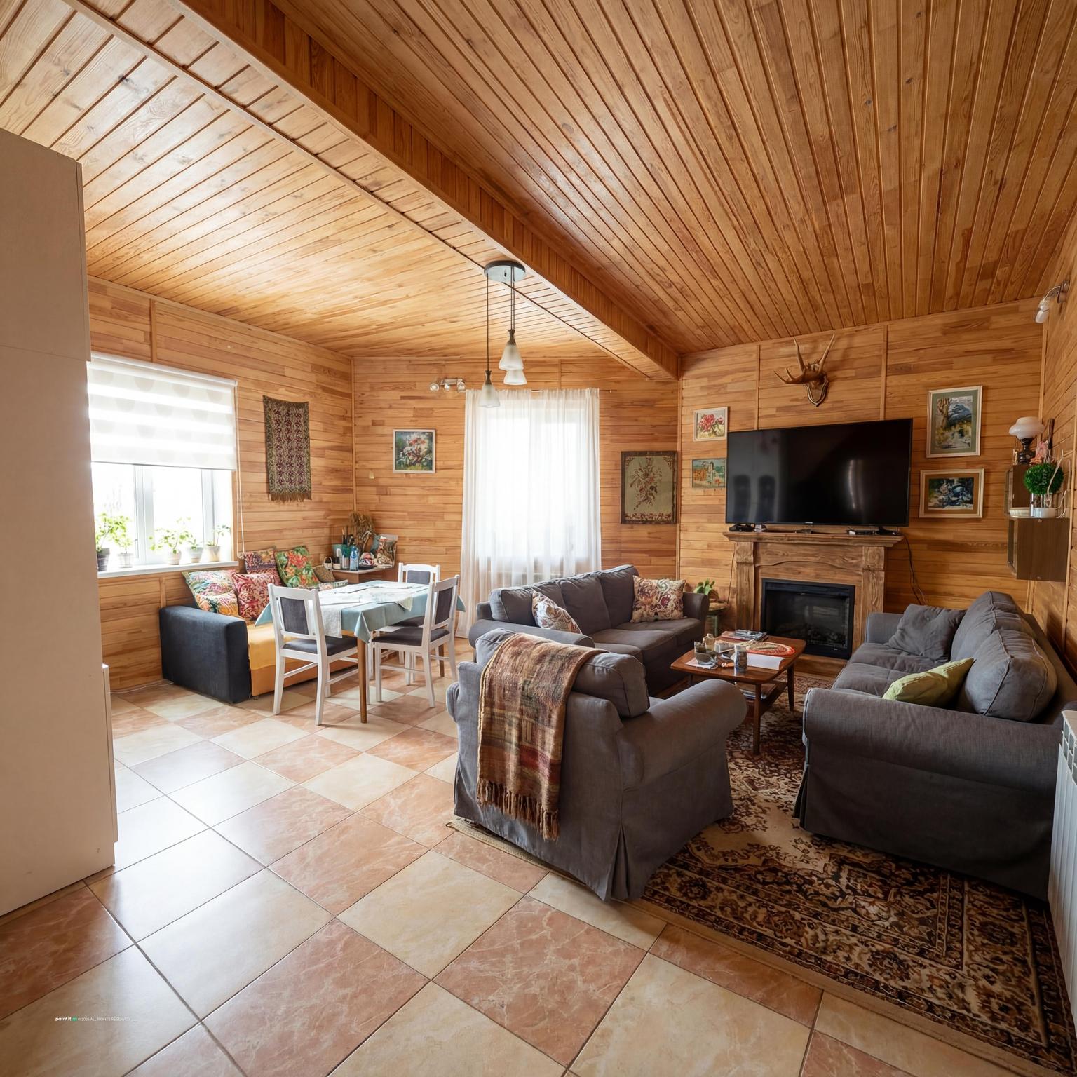 Log Cabin Living Room - Design Ideas | Paintit.ai - 31