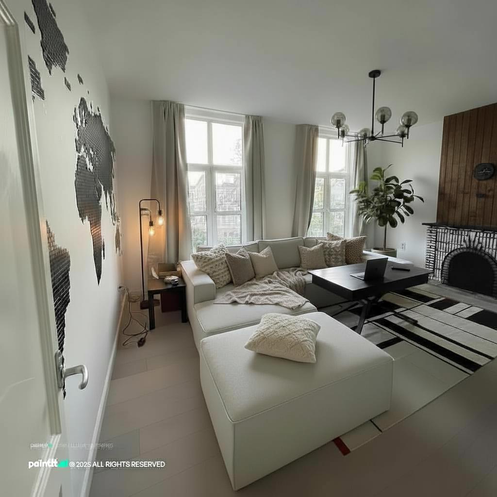 White Gray Brown Living Room - Design Ideas | Paintit.ai - 33