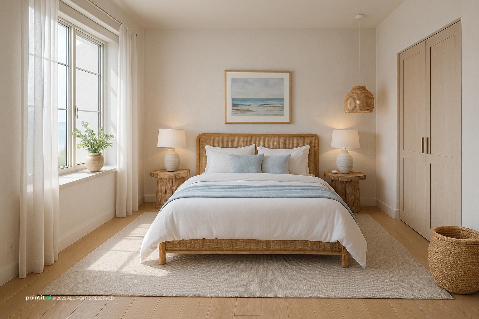 Modern Coastal Bedroom with Florida Light