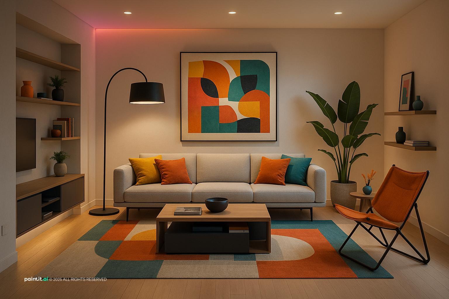 Small Living Room Layout Ideas with Compact Proportions and Space-saving Storage showing compact proportions, space-saving storage, soft textiles for Sm...