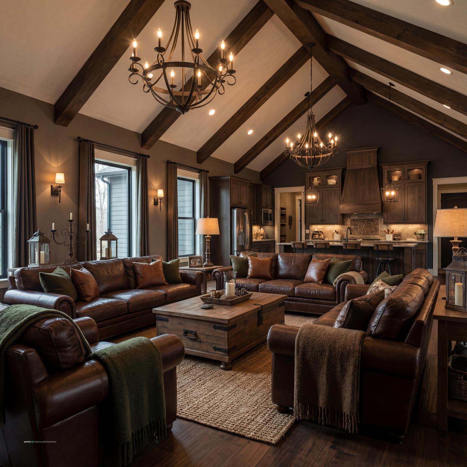 Rustic Living Room: Design Inspiration | Paintit.ai - 19