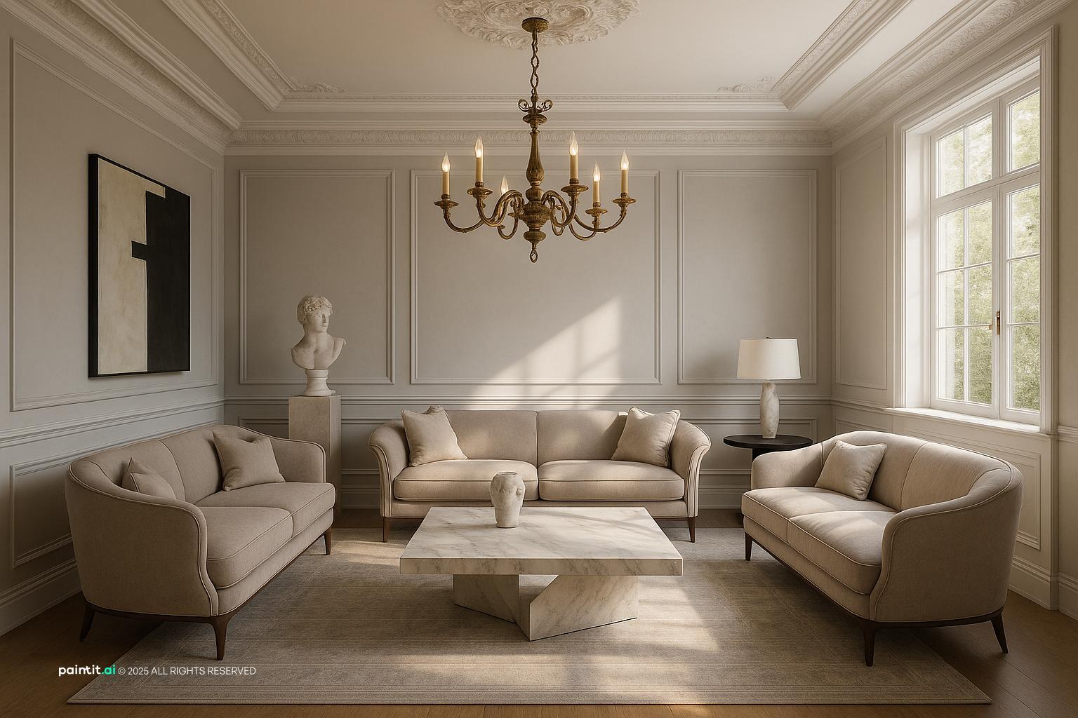 White Marble Living Room - Elegant Design Concepts | Paintit.ai - 29