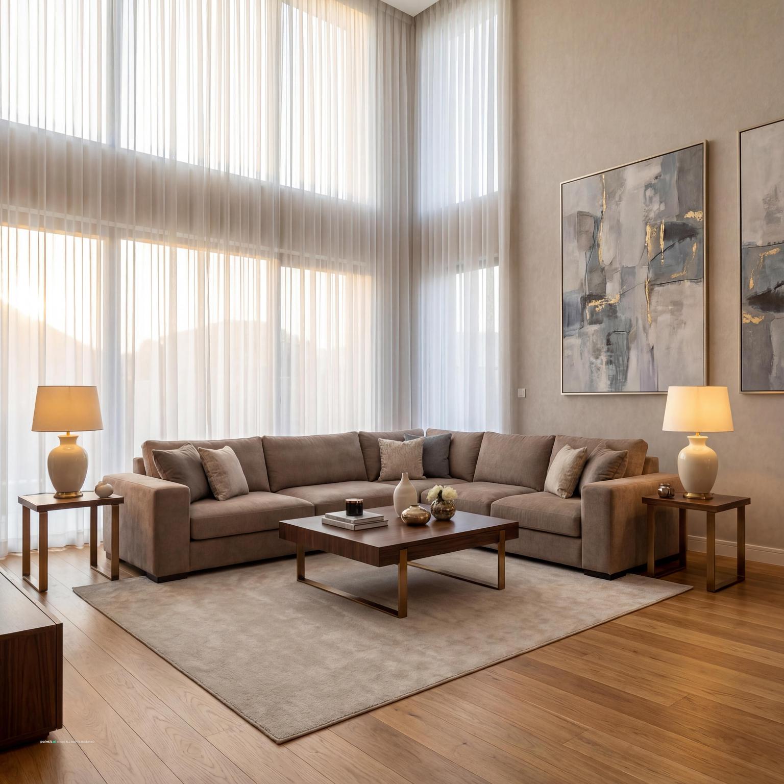 Cozy contemporary very small living room design, optimized for comfort and style with smart furniture choices and warm, inviting decor.