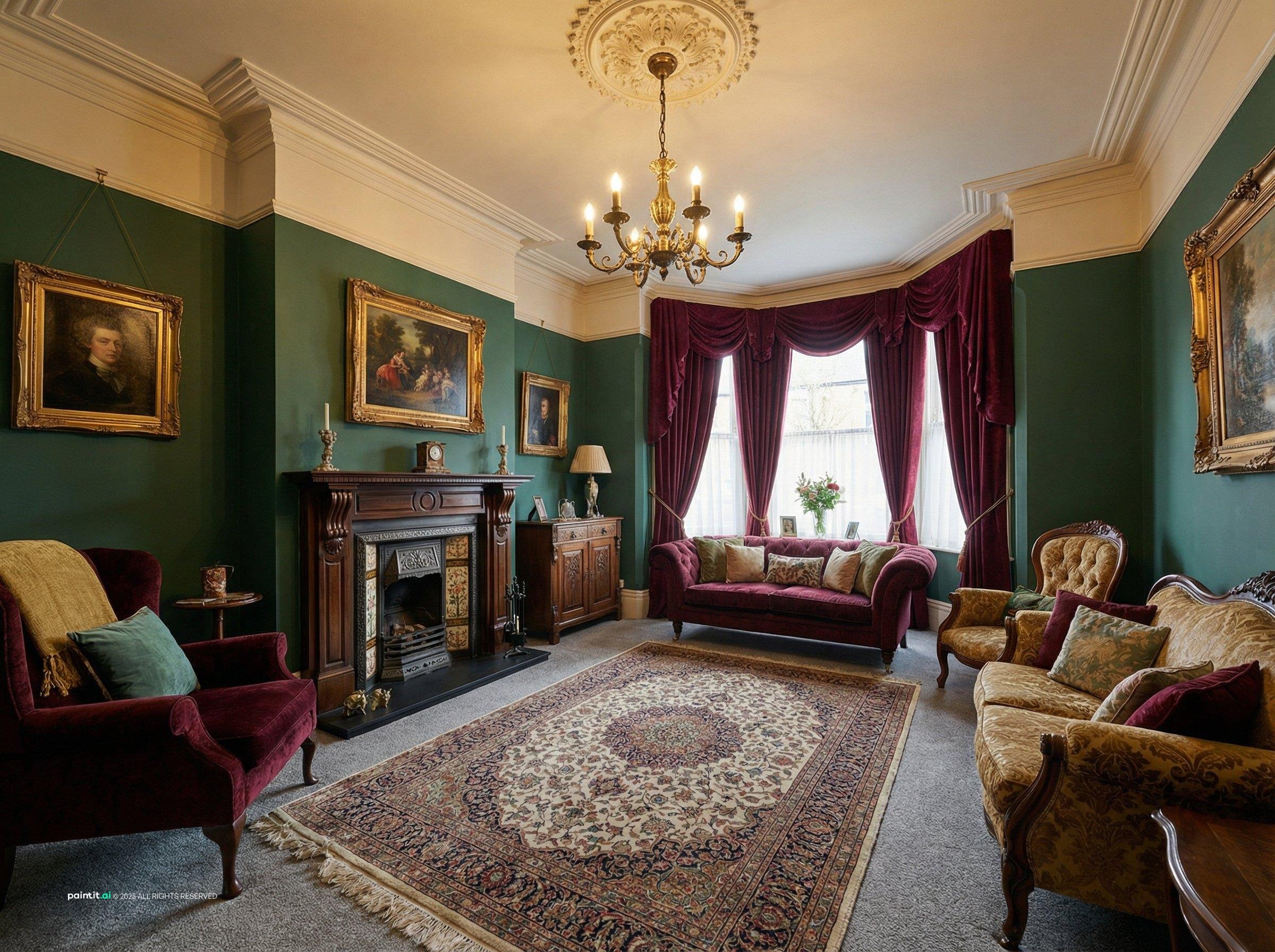 Wine Color Living Room Ideas - Elegant Design Inspiration | Paintit.ai - 28