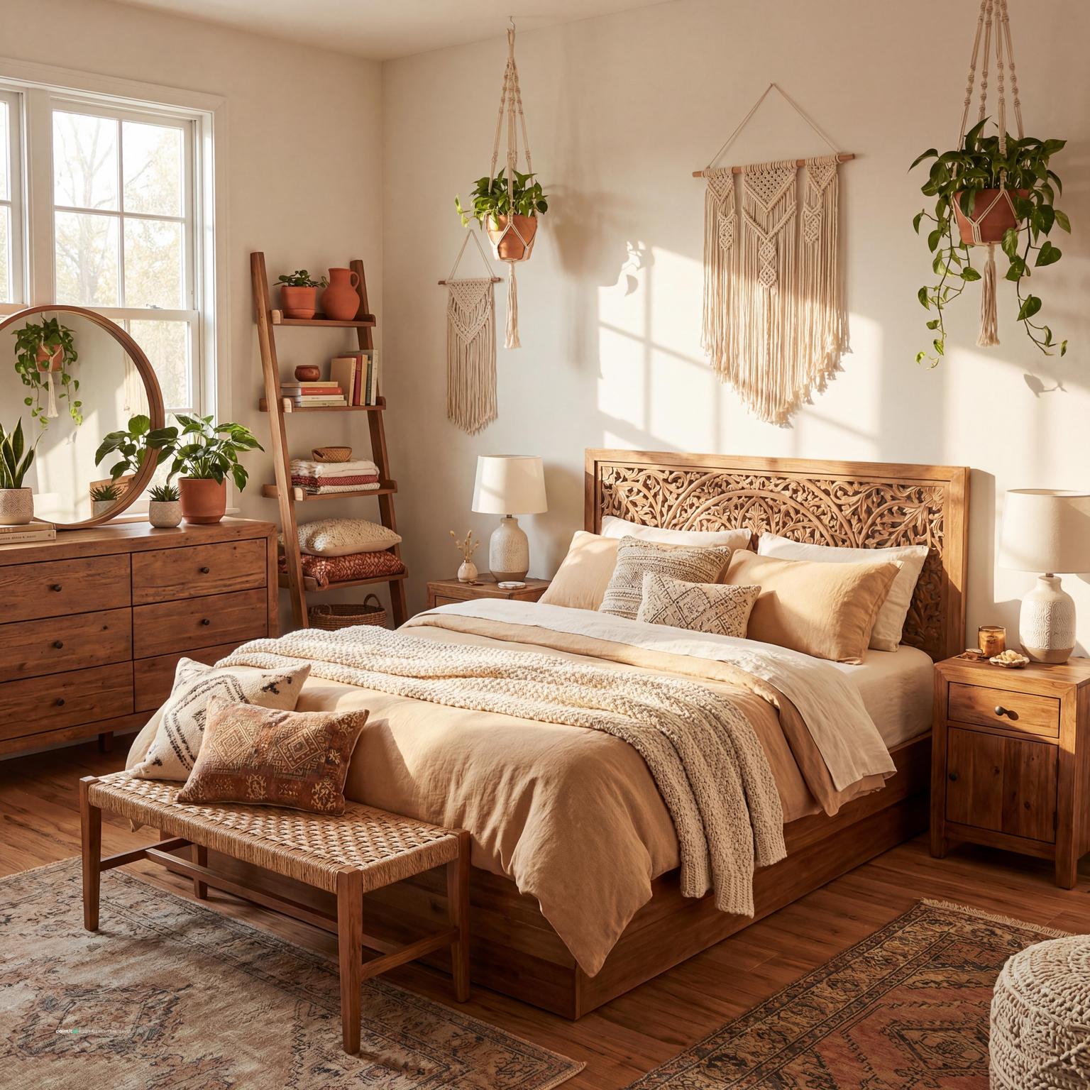 Stunning Boho Bedroom for Bohemian Style Interior Design Characteristics