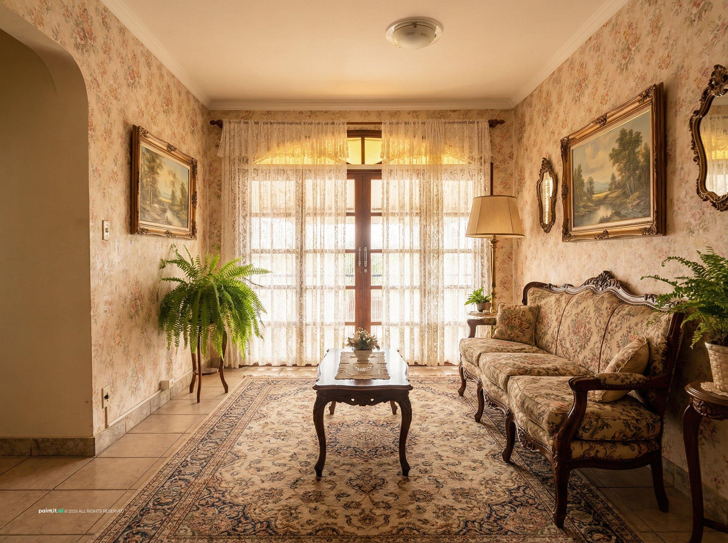 Middle Class 1940s Living Room - Vintage Home Inspiration | Paintit.ai - 27