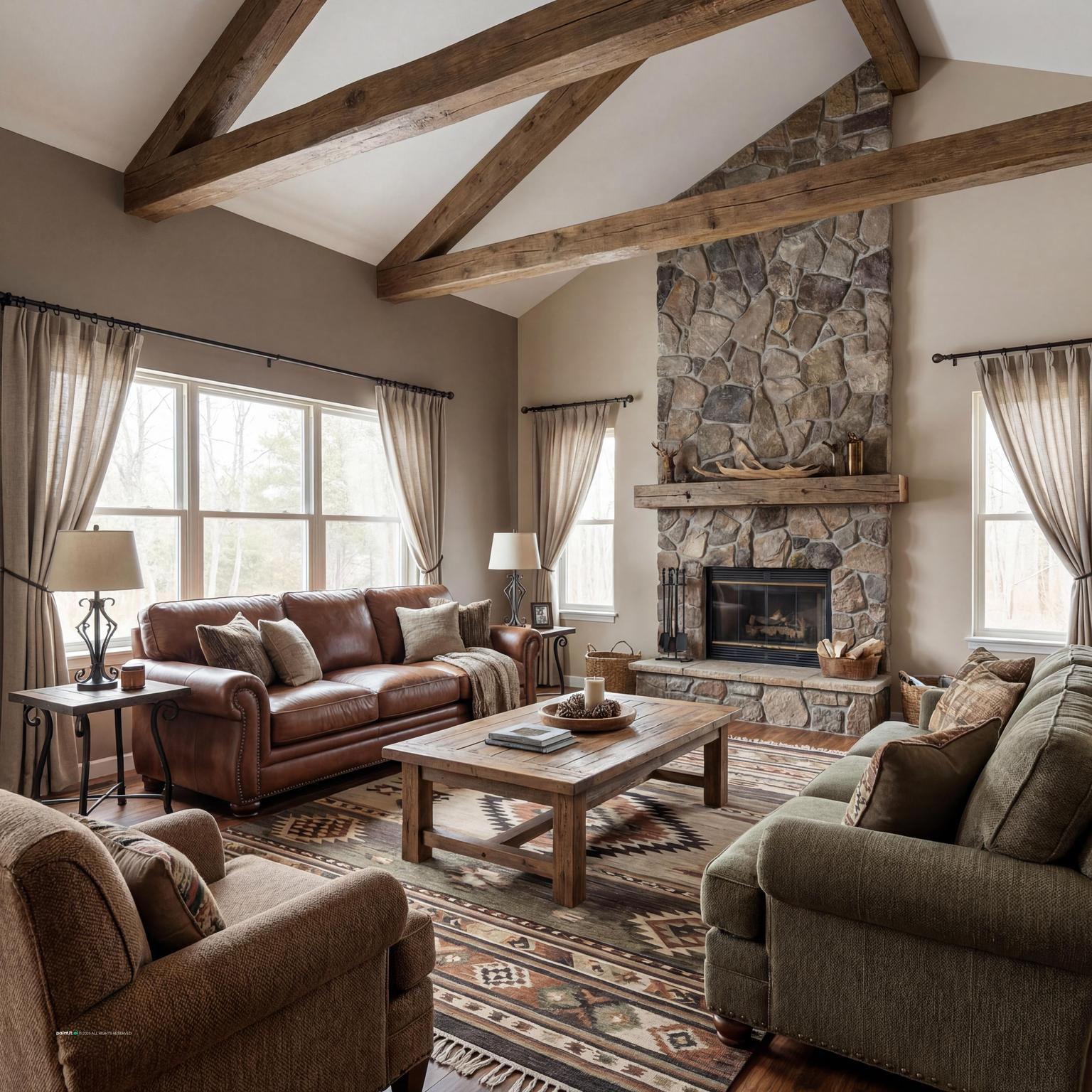 Frank Lloyd Wright inspired interior design visual reference 6: horizontal planes and indoor-outdoor continuity