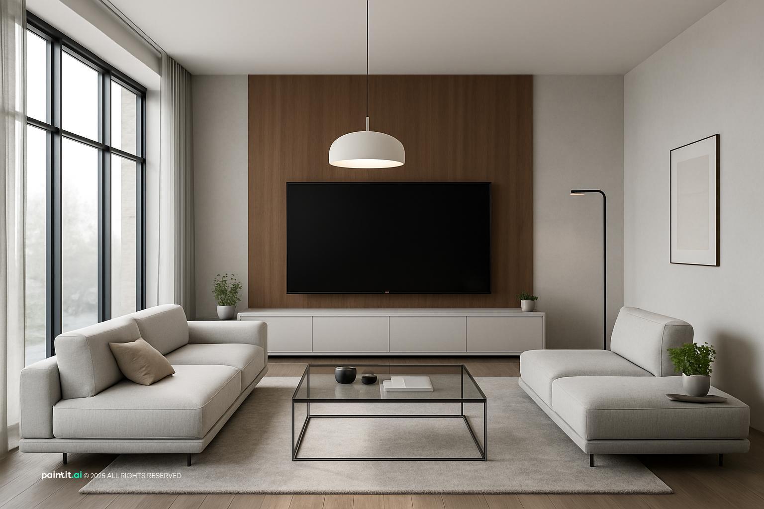 Elegant Modern Living Room Design 2025 showing black contrast, grey palette, metal accents for Black and Grey Living Room Ideas.