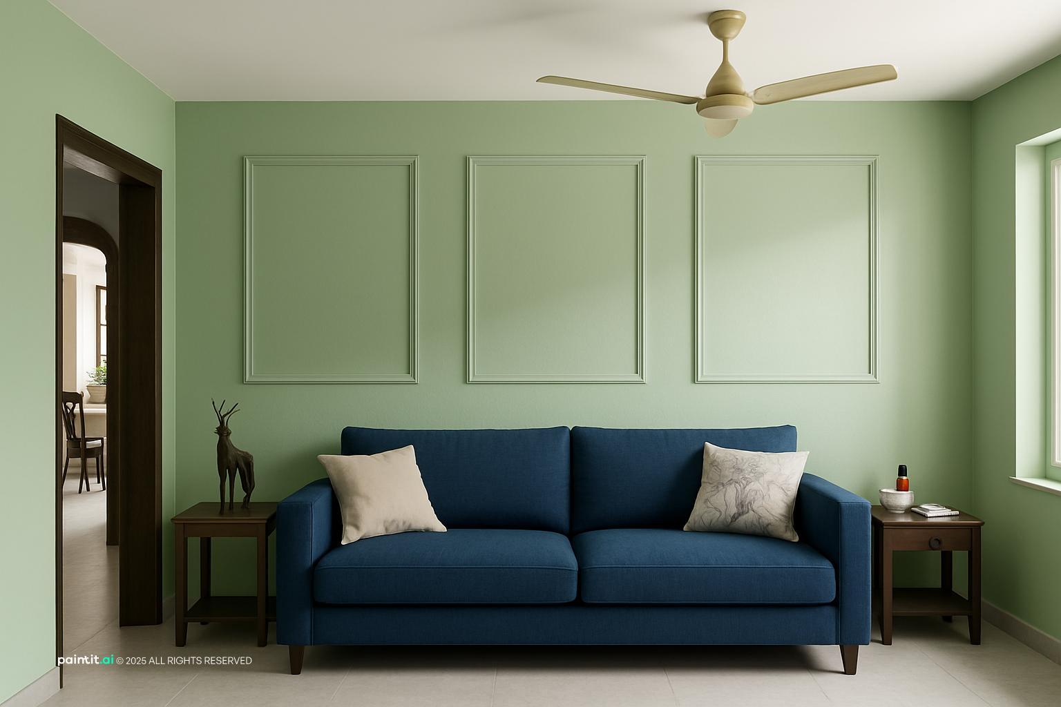 Blue and Green Living Room: Design Ideas | Paintit.ai - 15