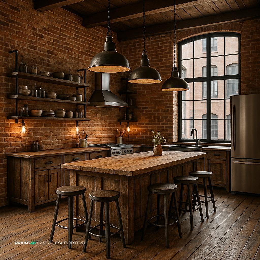 Industrial Loft Kitchen for New York Loft Style Interior Design