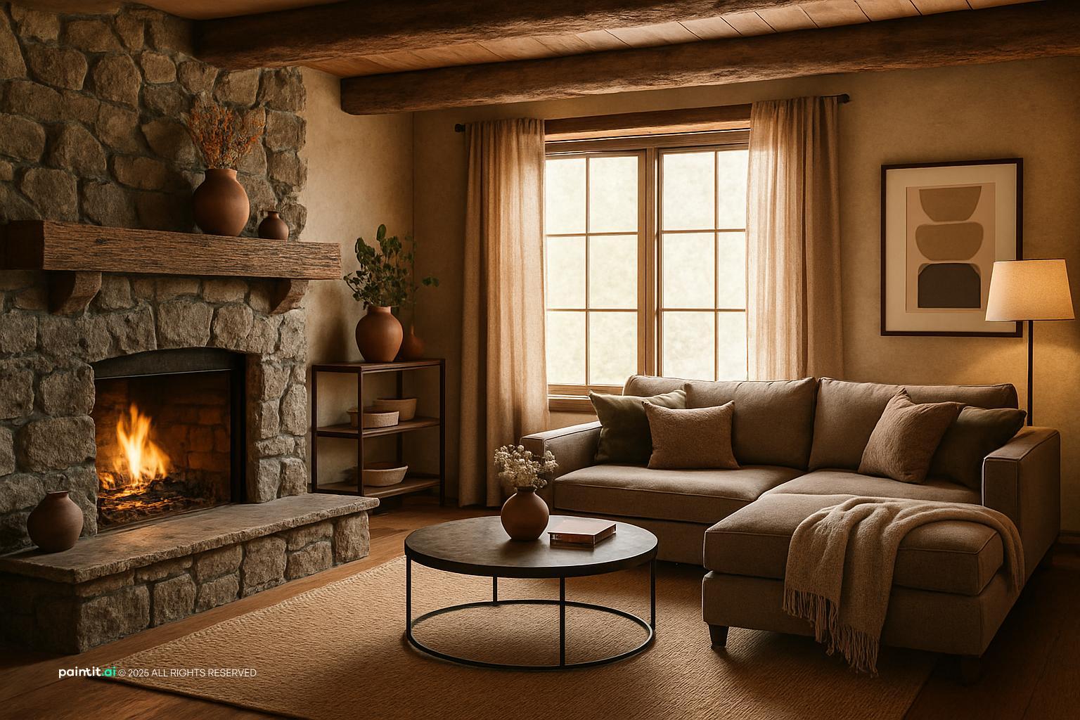 Rustic Living Room: Design Inspiration | Paintit.ai - 22