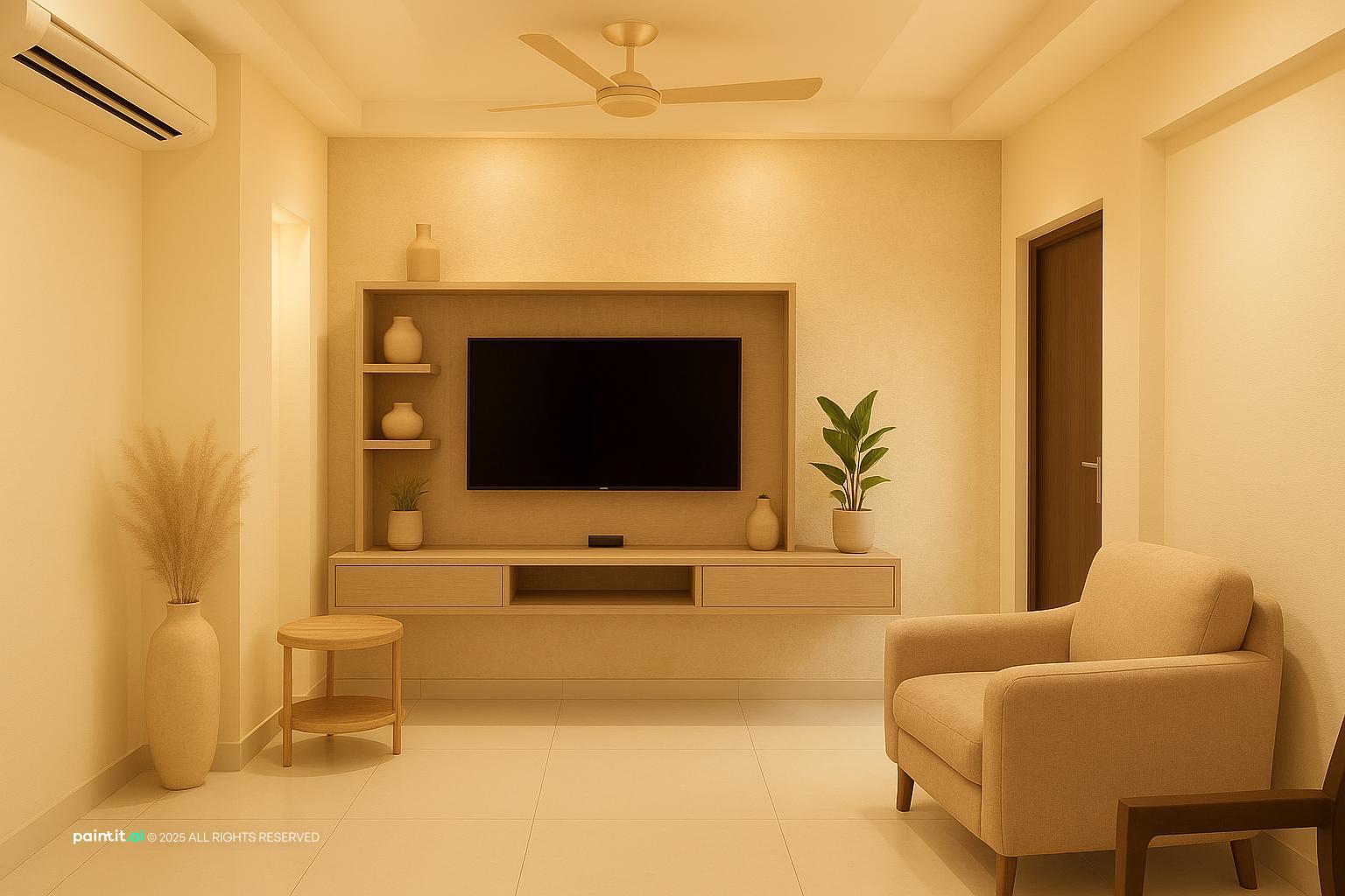 Yellow and White Living Room - Chic Interior Design Guide | Paintit.ai - 6