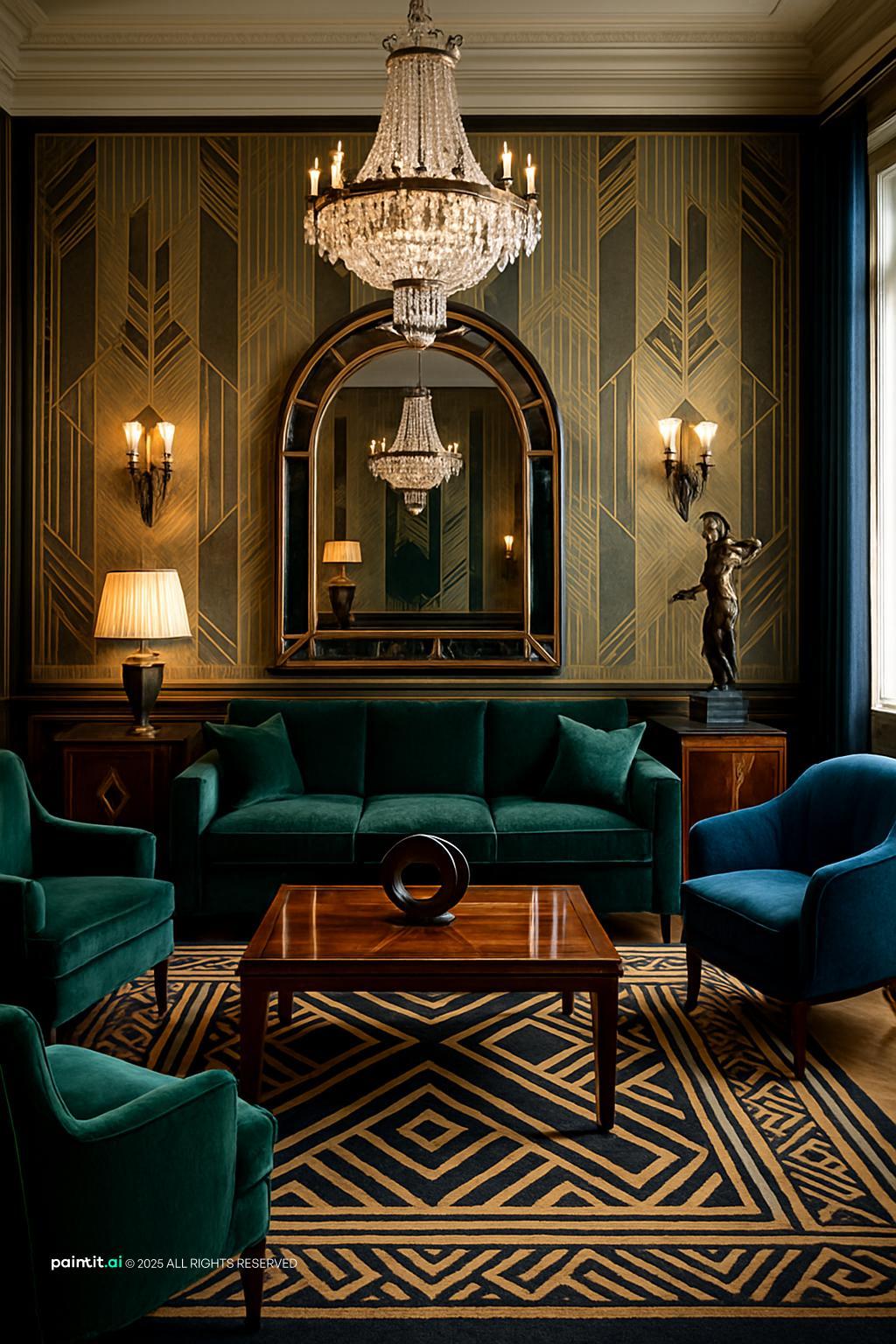 Victorian Dark Green Living Room: Elegant Decor Ideas | Paintit.ai - 10