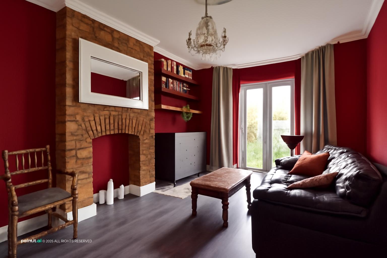 Wine Red Living Room: Elegant Decor Ideas | Paintit.ai - 26