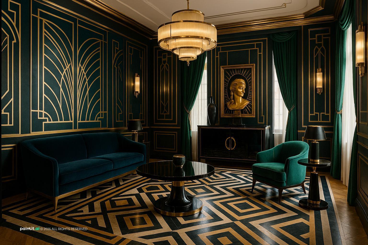 Stunning Art Deco Room with Wood Accents for 1930s Interior Design Style