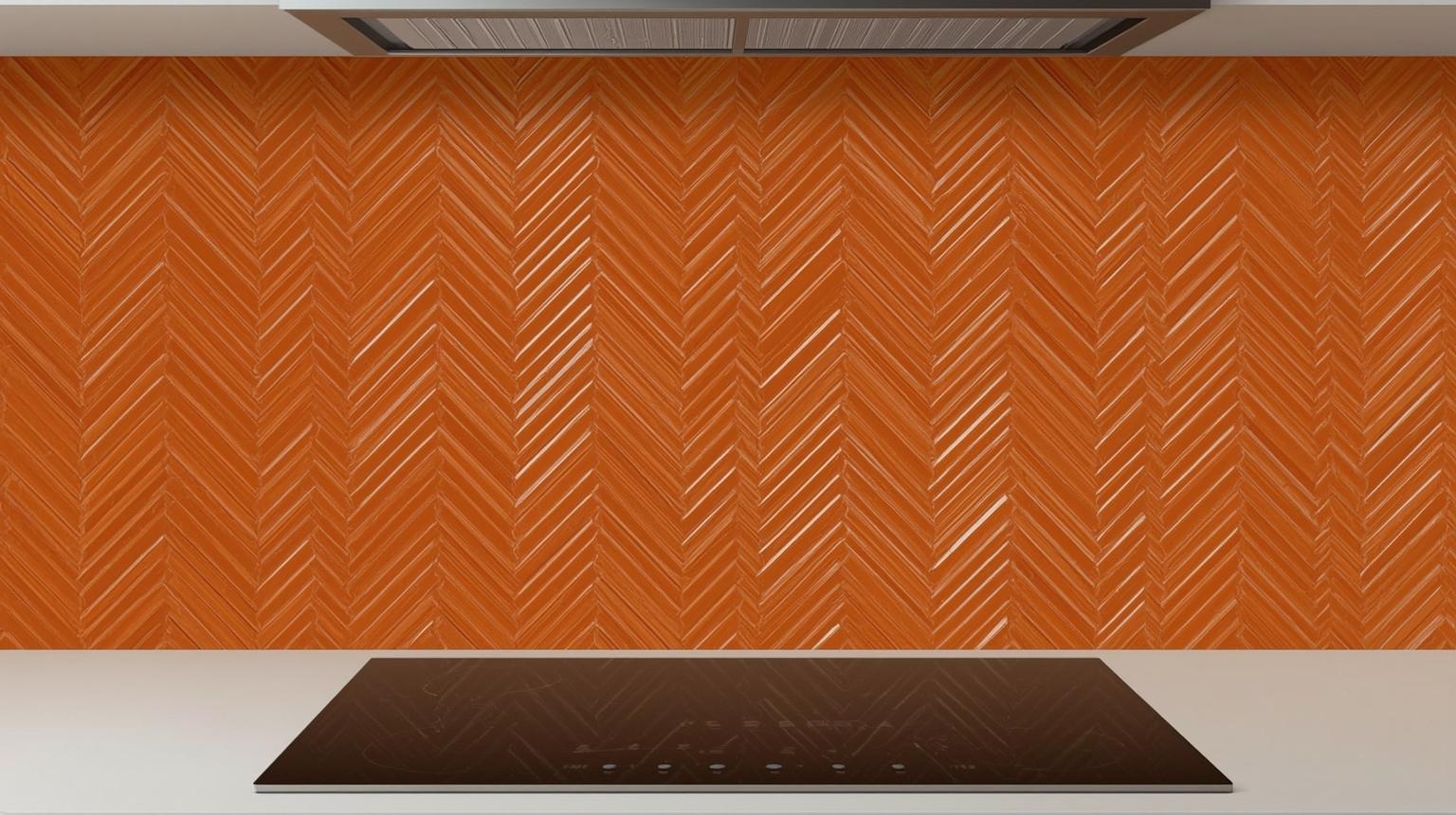 Orange Chevron Backsplash
