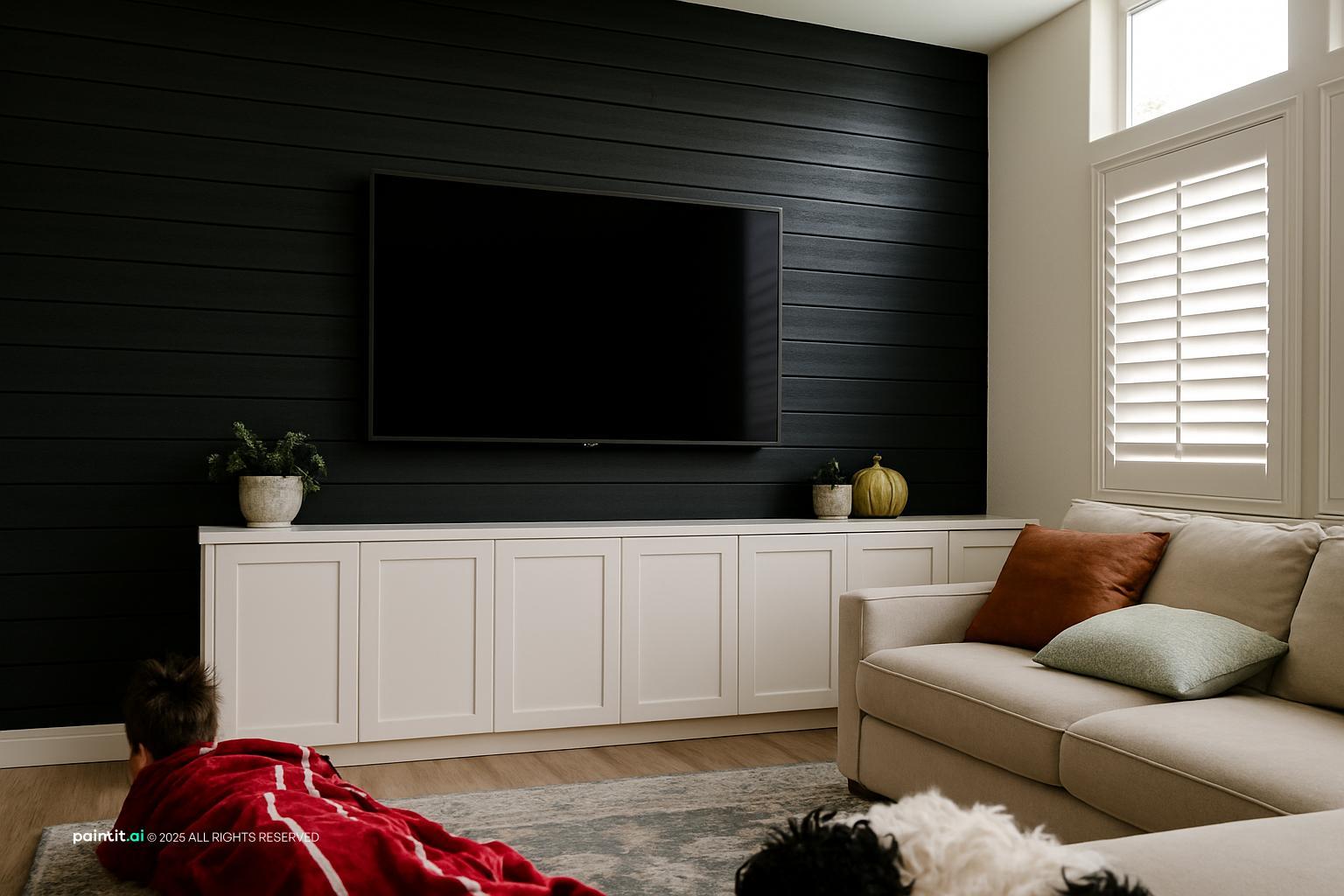 White Living Room With Black Trim - Elegant Interiors | Paintit.ai - 32