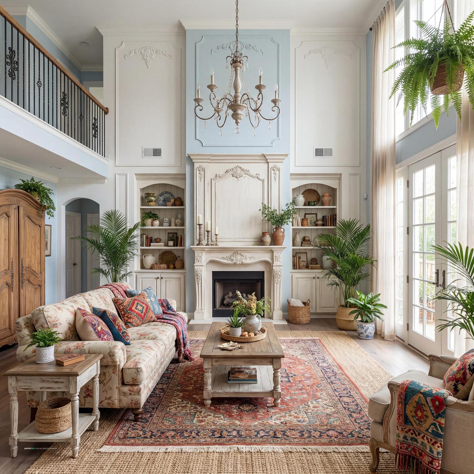 Vintage Eclectic Living Room - Design Inspiration | Paintit.ai - 9