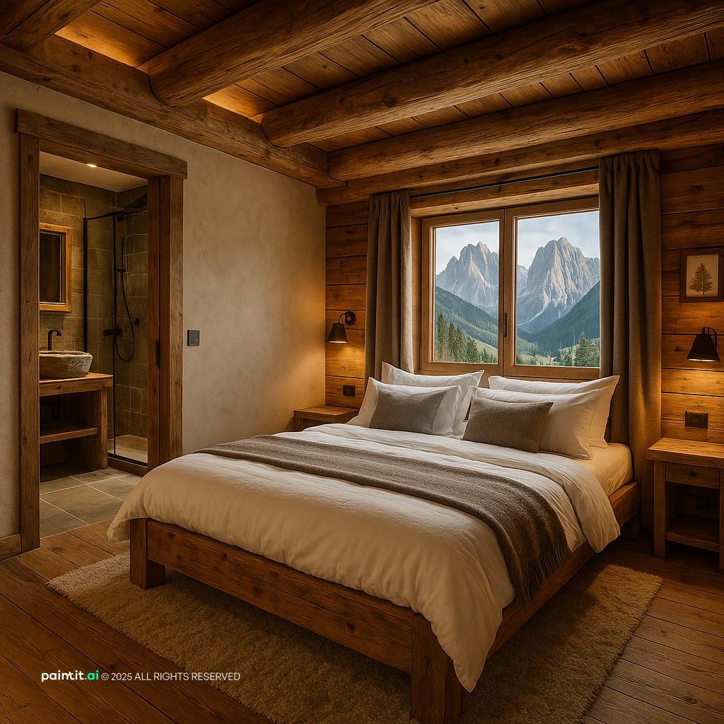 Cozy Dolomites Chalet Bedroom for Chalet Style Interior Design