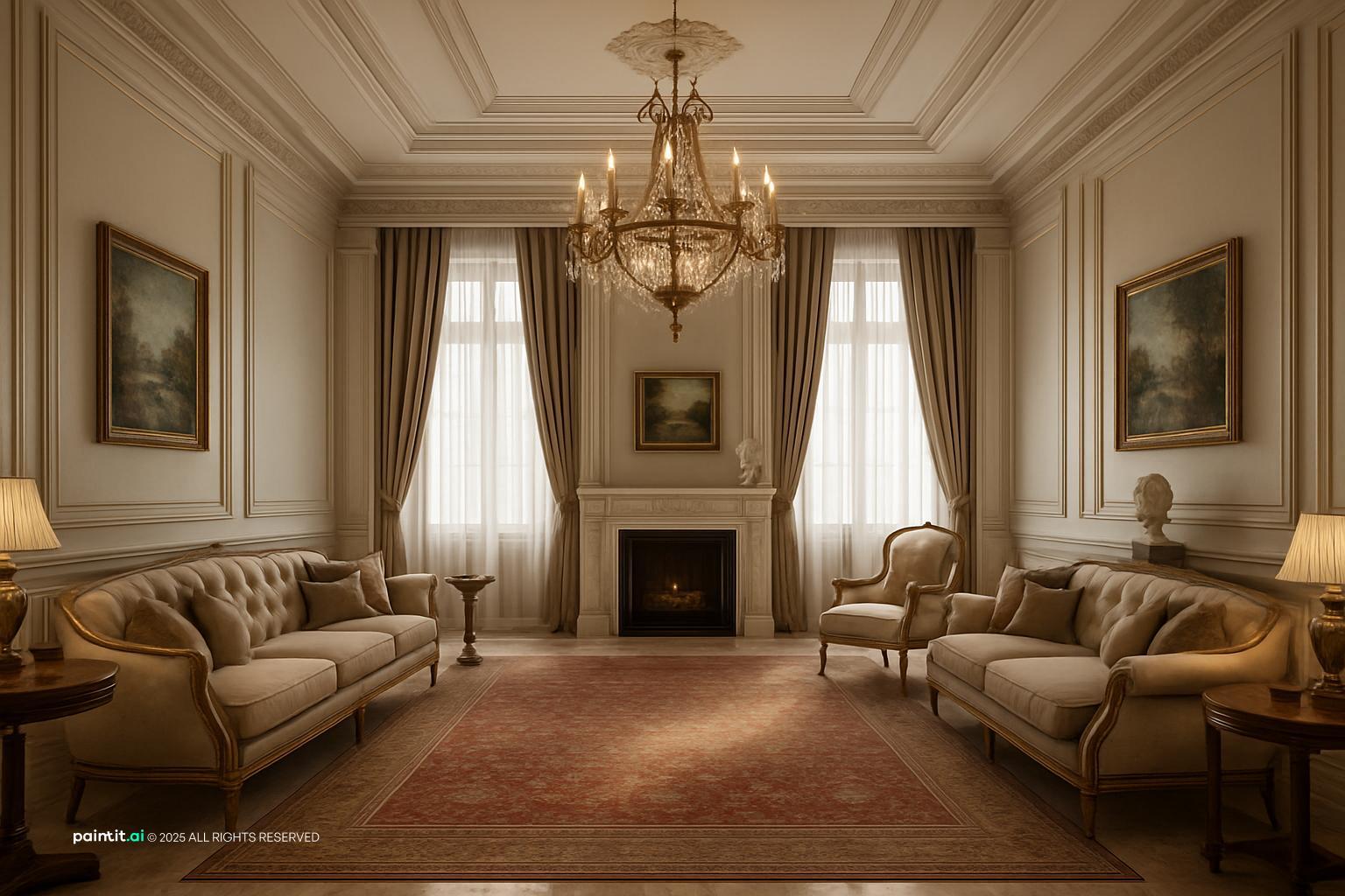Luxury Neoclassical Living Room - Design Inspiration | Paintit.ai - 35