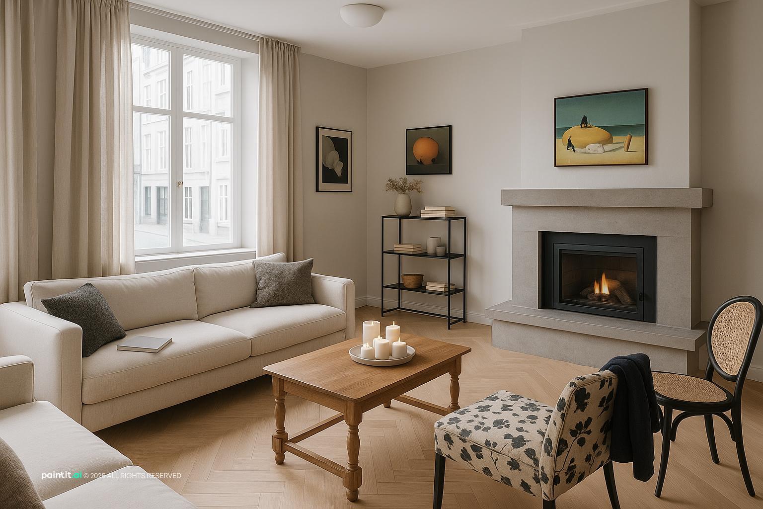 White Gray Brown Living Room - Design Ideas | Paintit.ai - 32