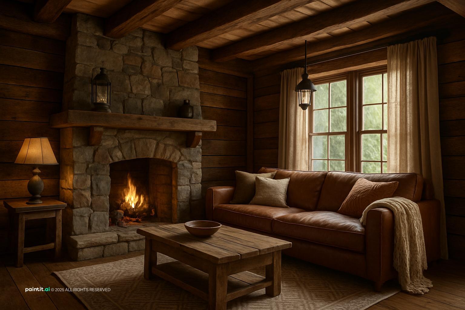 Vintage Industrial Living Room - Design Inspiration | Paintit.ai - 8