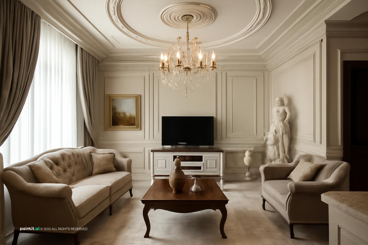 Luxury Neoclassical Living Room - Design Inspiration | Paintit.ai - 4