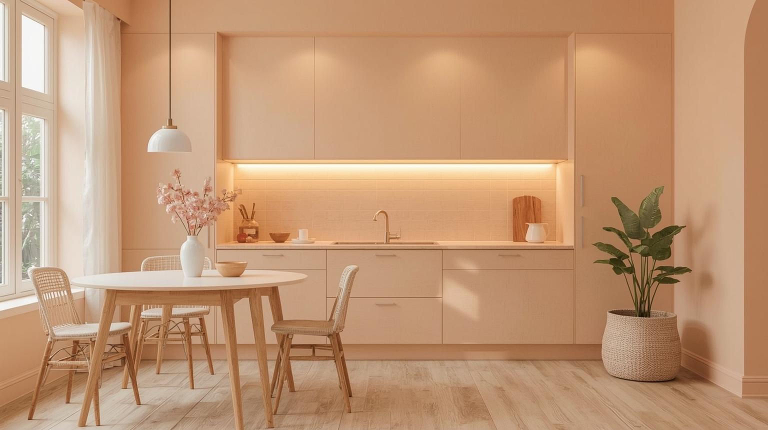 Soft Peach-Colored Walls