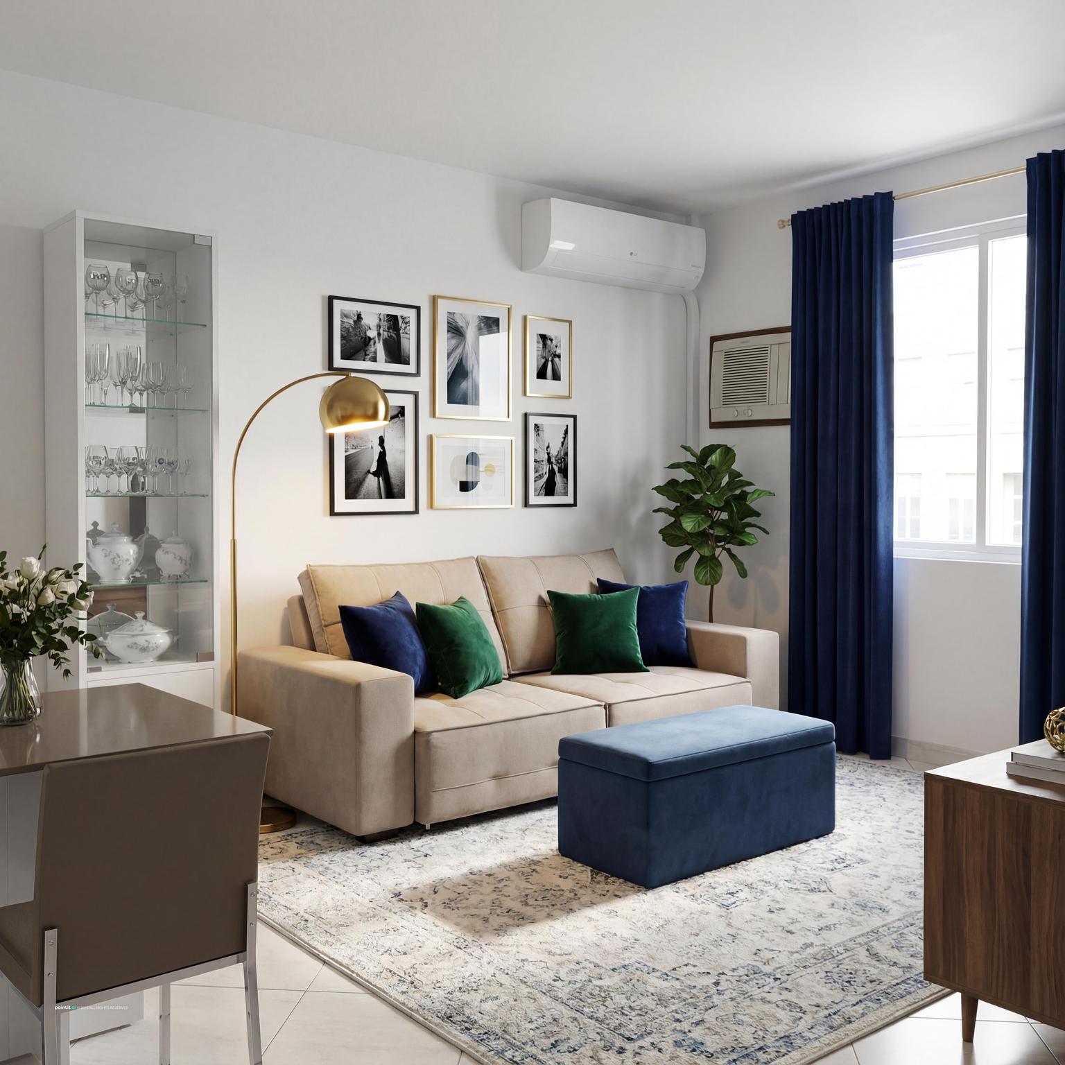 Zebra Shades Living Room - Modern Window Treatments | Paintit.ai - 32