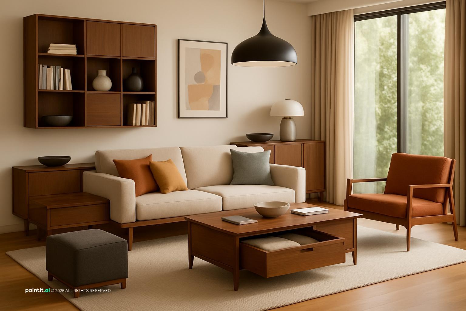 1960s Living Room: Mid-Century Modern Decor | Paintit.ai - 32