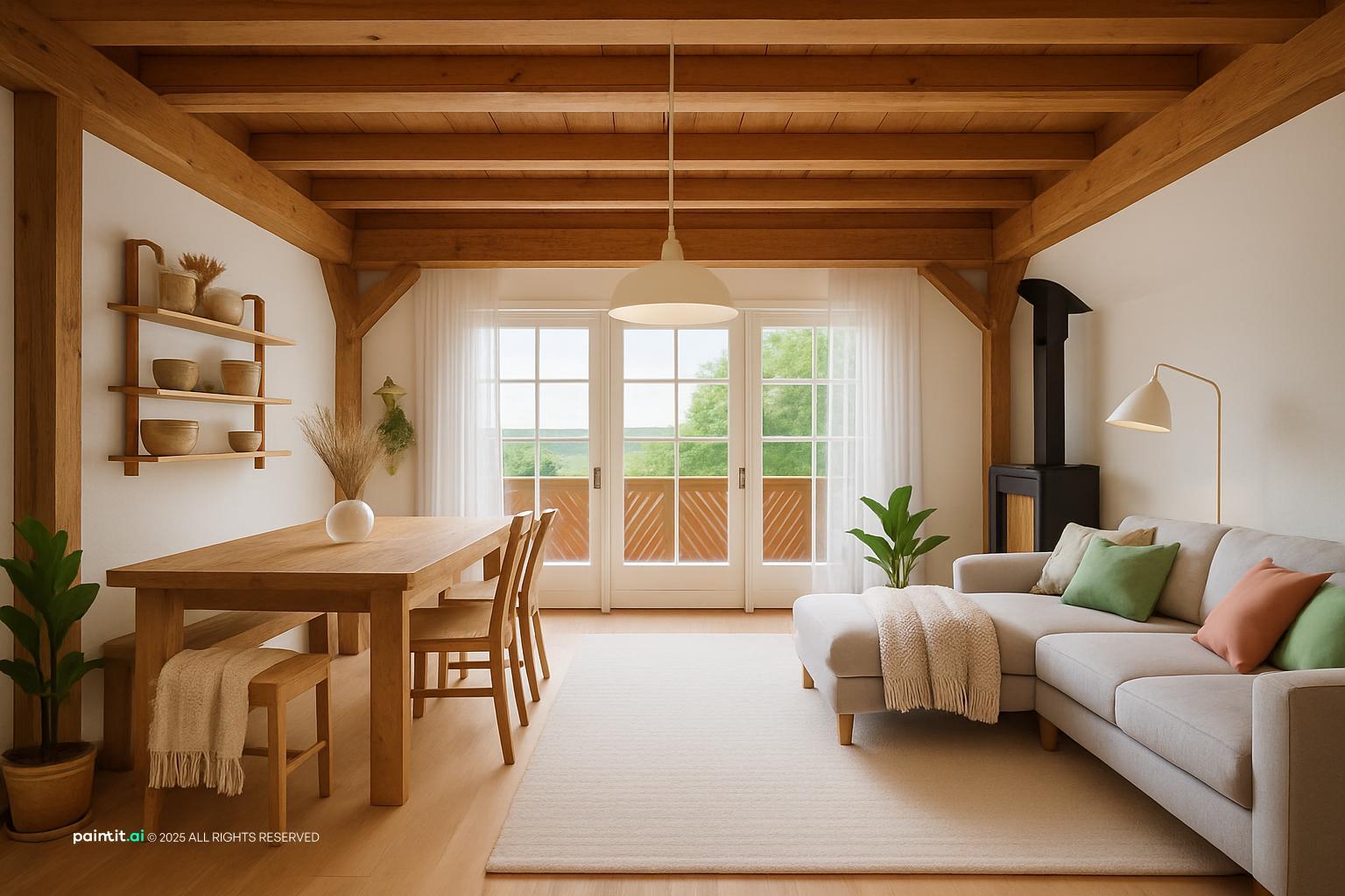 Rustic Scandinavian Living Room - Design Concepts | Paintit.ai - 22