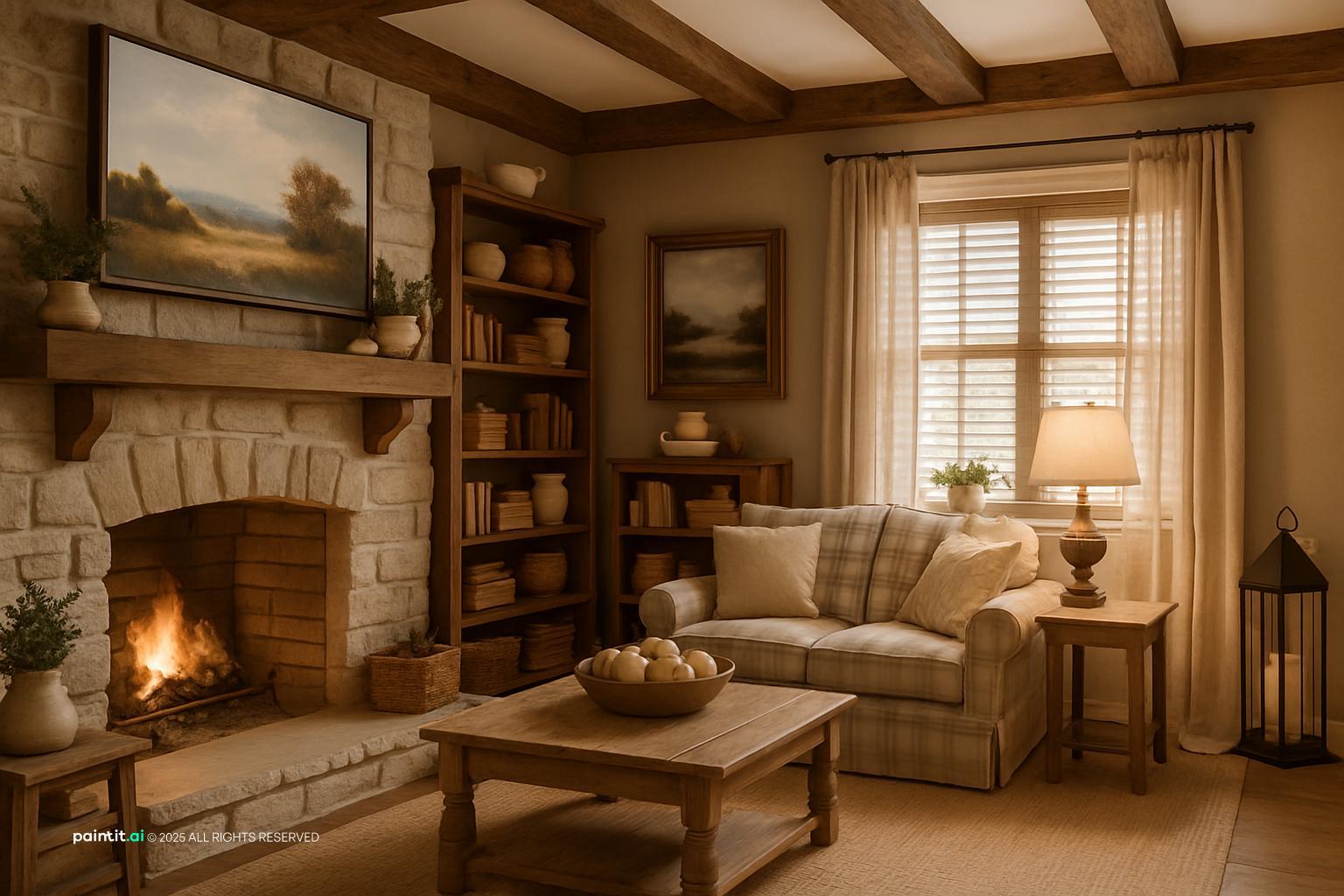 Rustic Farmhouse Farmhouse Living Room Ideas: Decor Concepts | Paintit.ai - 27