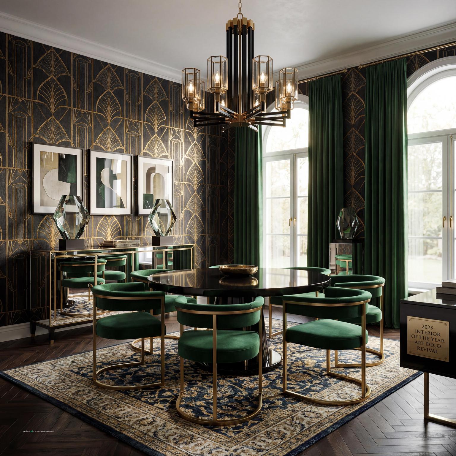 Glamorous Art Deco Dining Room for 1920 Interior Design Style