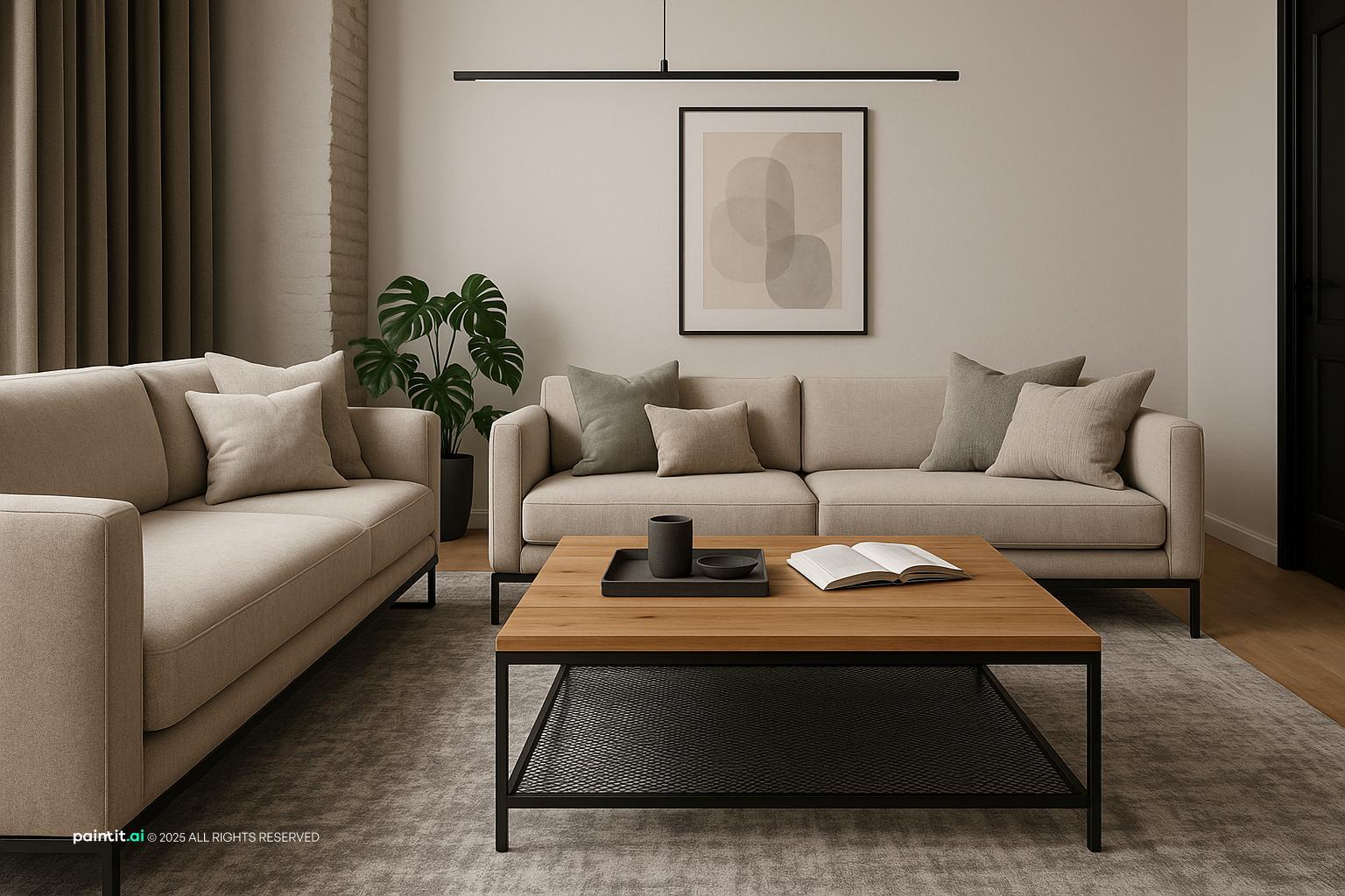 Vintage Industrial Living Room - Design Inspiration | Paintit.ai - 29