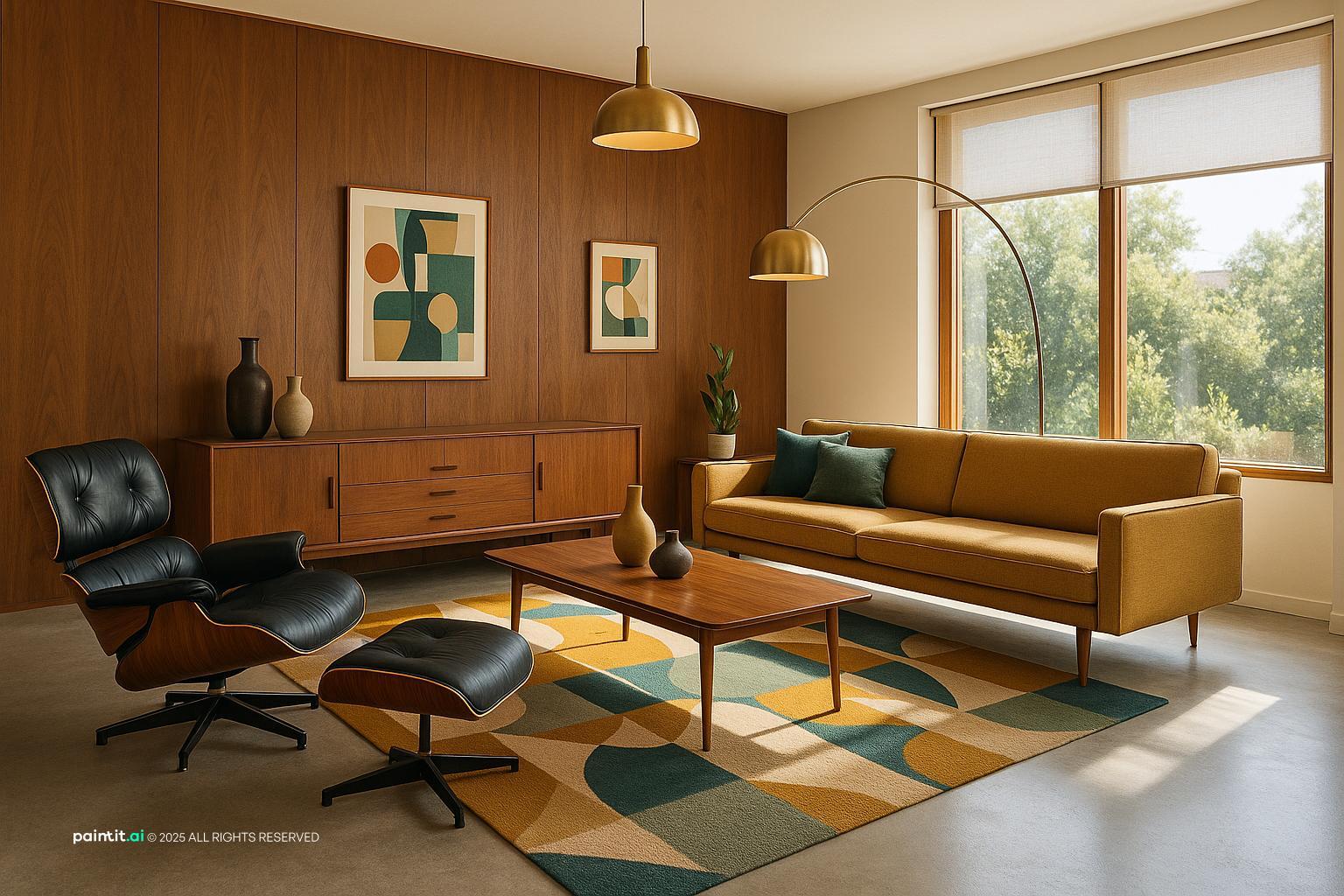 Yellow and Turquoise Living Room - Design Ideas | Paintit.ai - 25