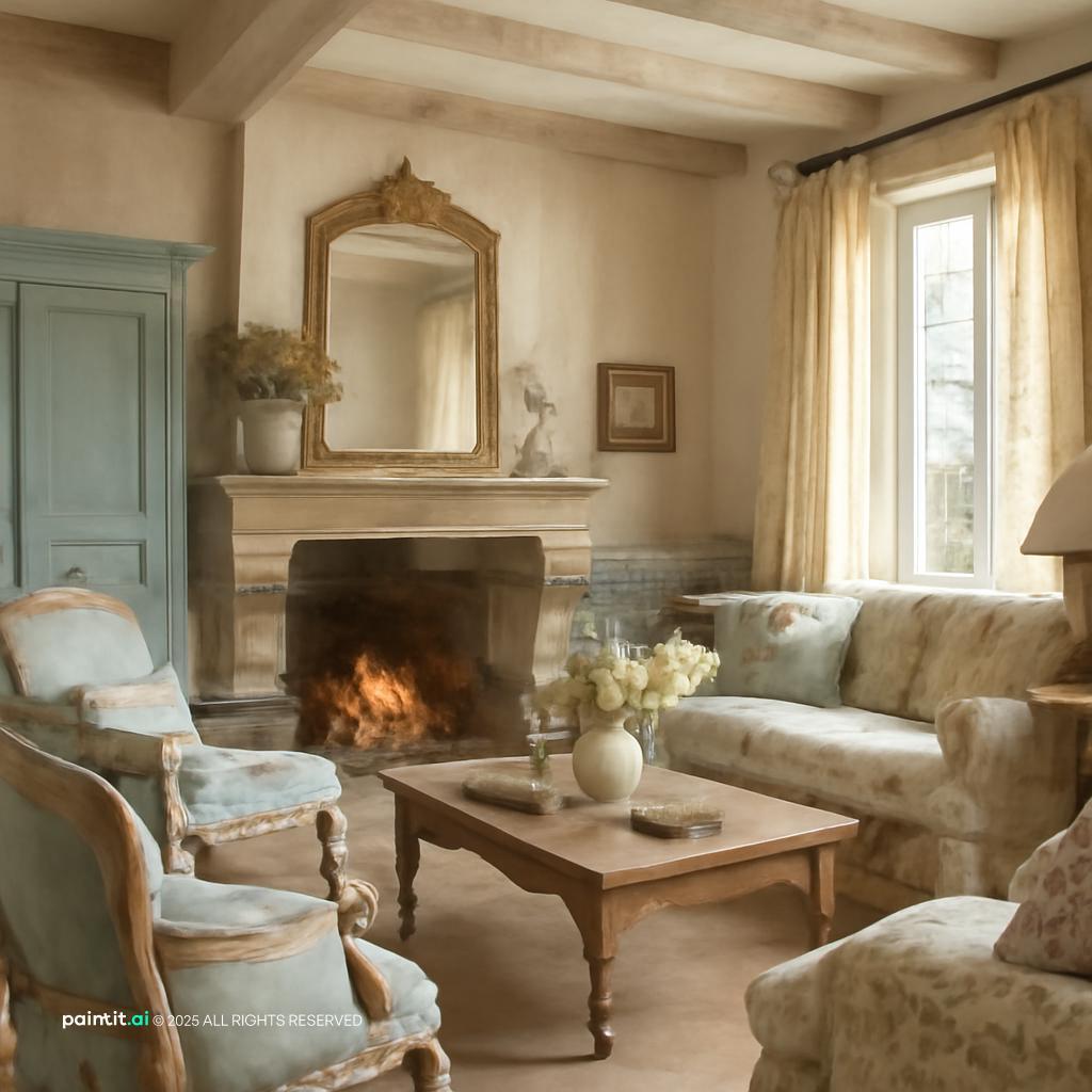 French Cottage Living Room - Chic Decor Ideas | Paintit.ai - 15