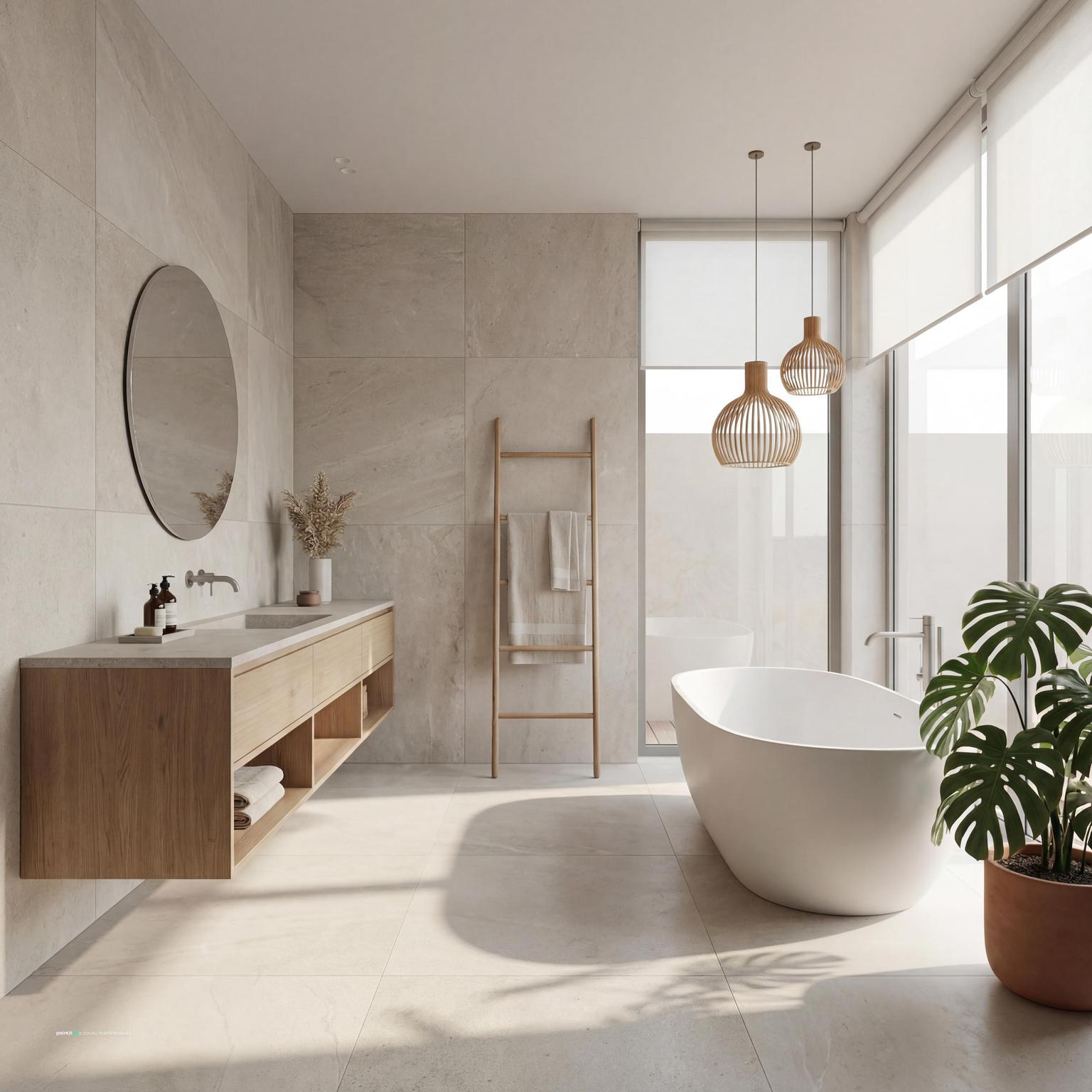 Luxurious Japandi Bathroom for Muji Style Interior Design