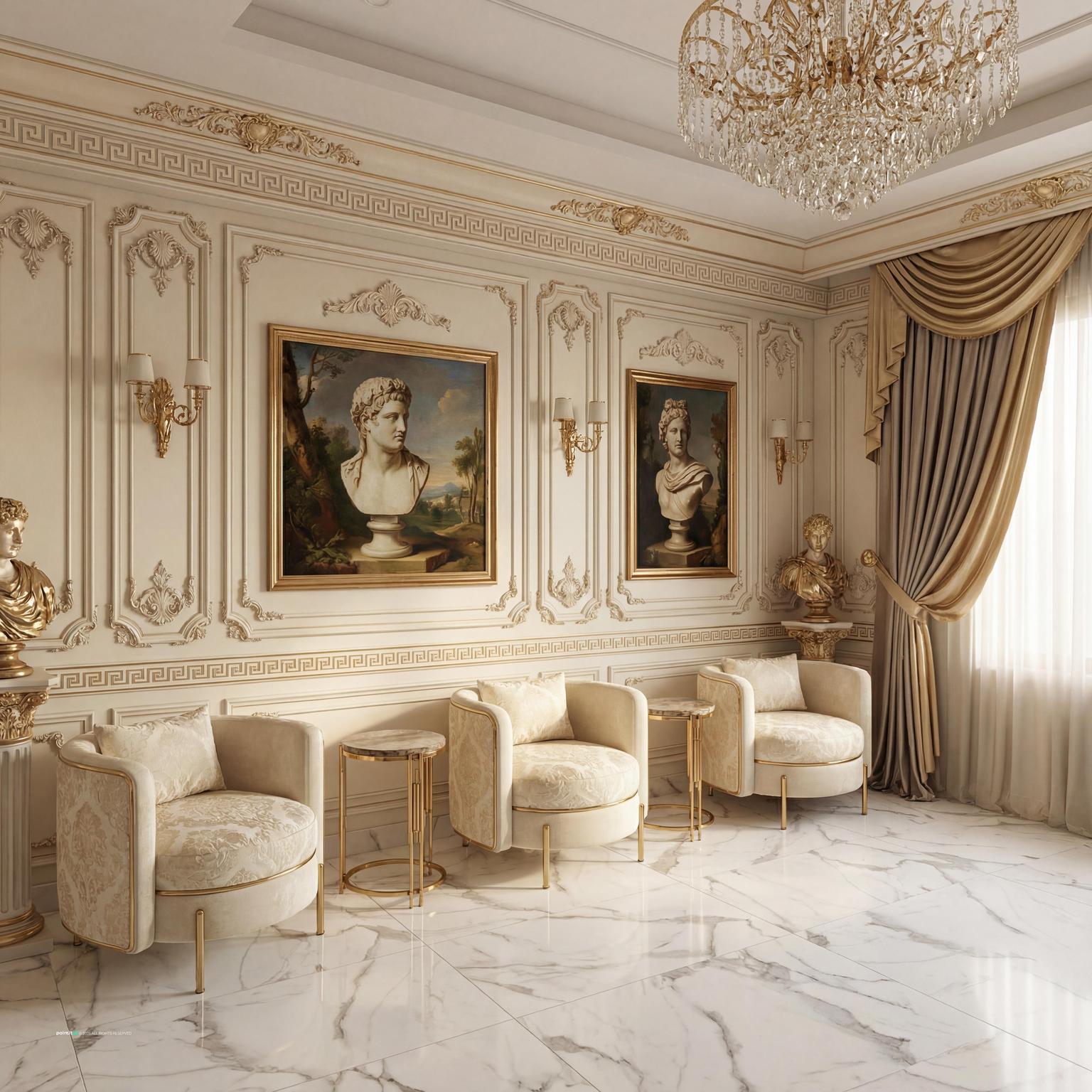 Luxury Neoclassical Living Room - Design Inspiration | Paintit.ai - 8