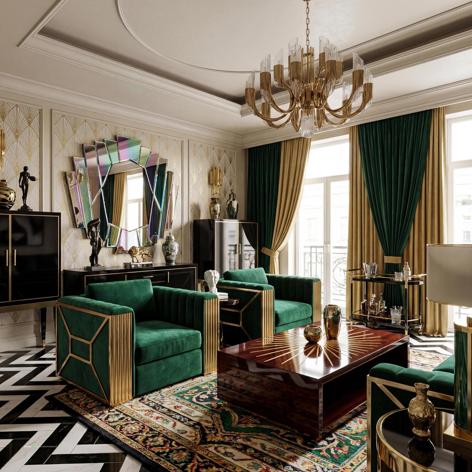 Victorian Dark Green Living Room: Elegant Decor Ideas | Paintit.ai - 16