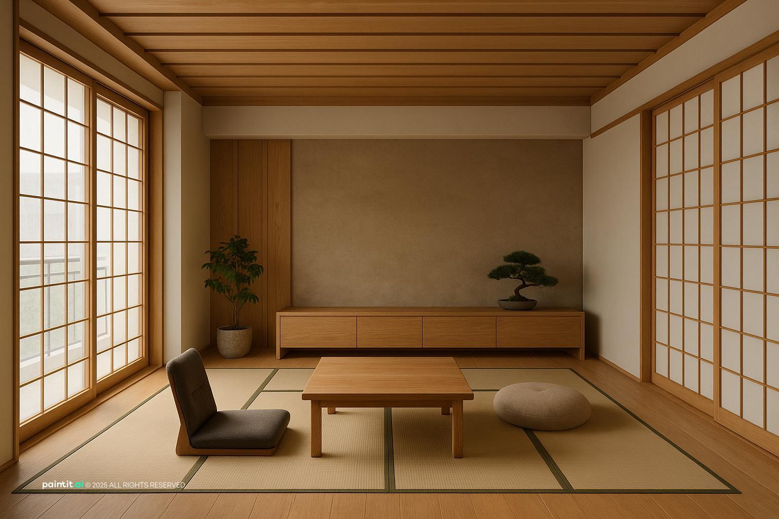Zen Garden Living Room - Serene Interior Design | Paintit.ai - 8