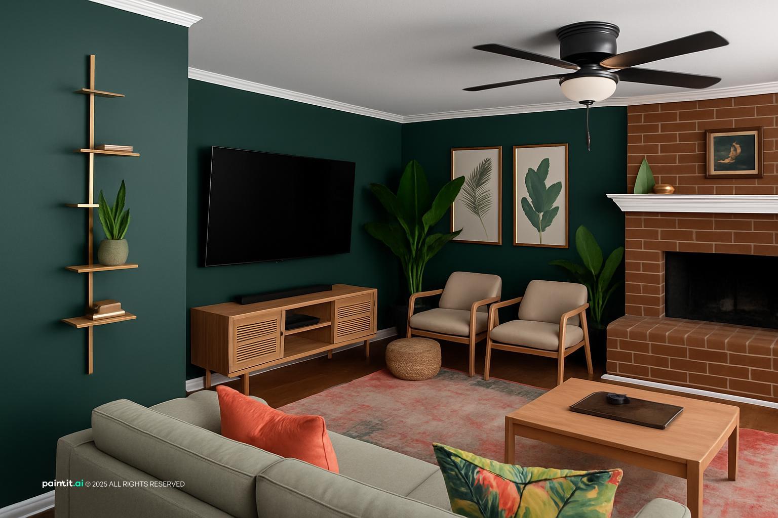 Victorian Dark Green Living Room: Elegant Decor Ideas | Paintit.ai - 14