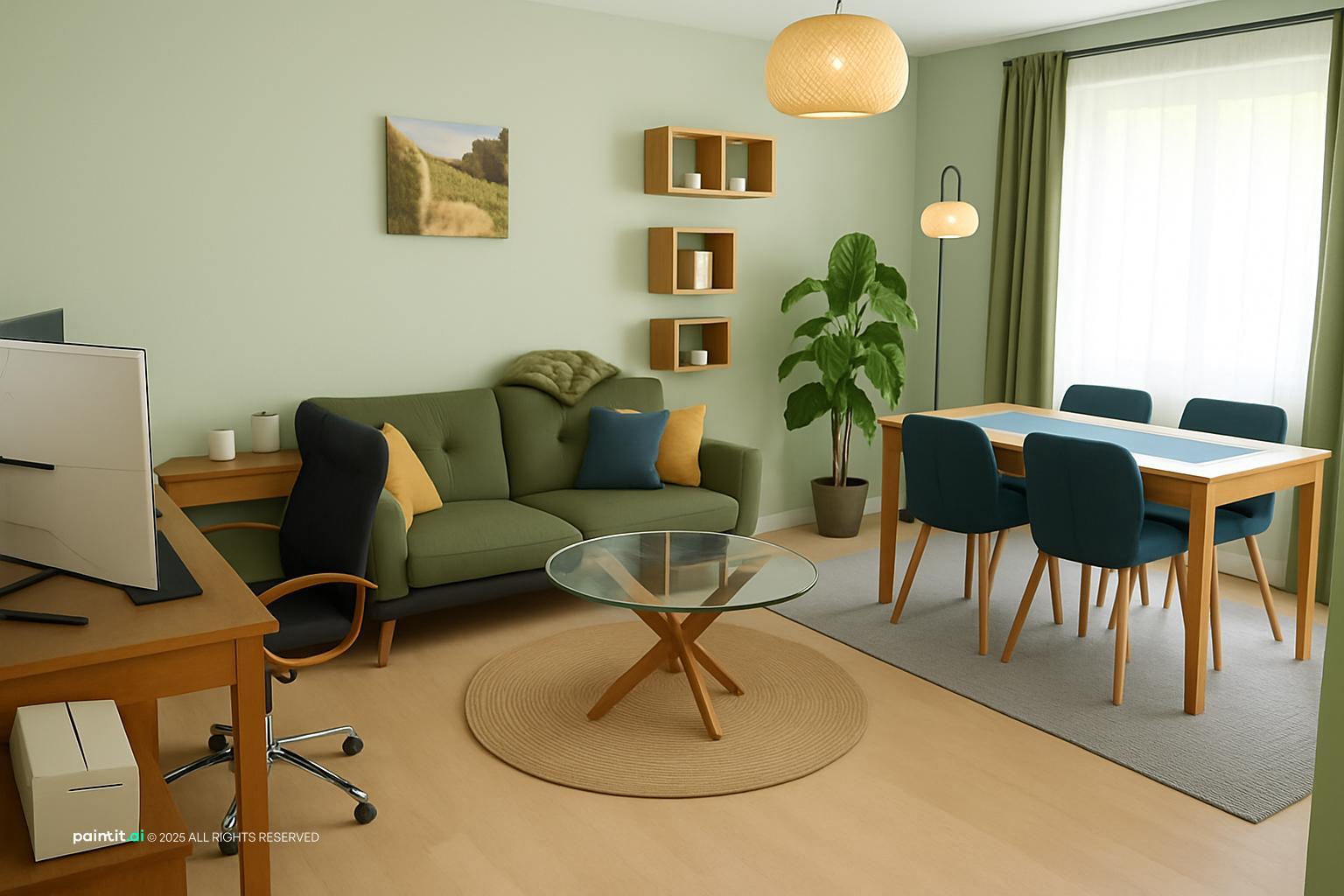 Sage Green and Cream Living Room - Sophisticated Design Ideas | Paintit.ai - 33