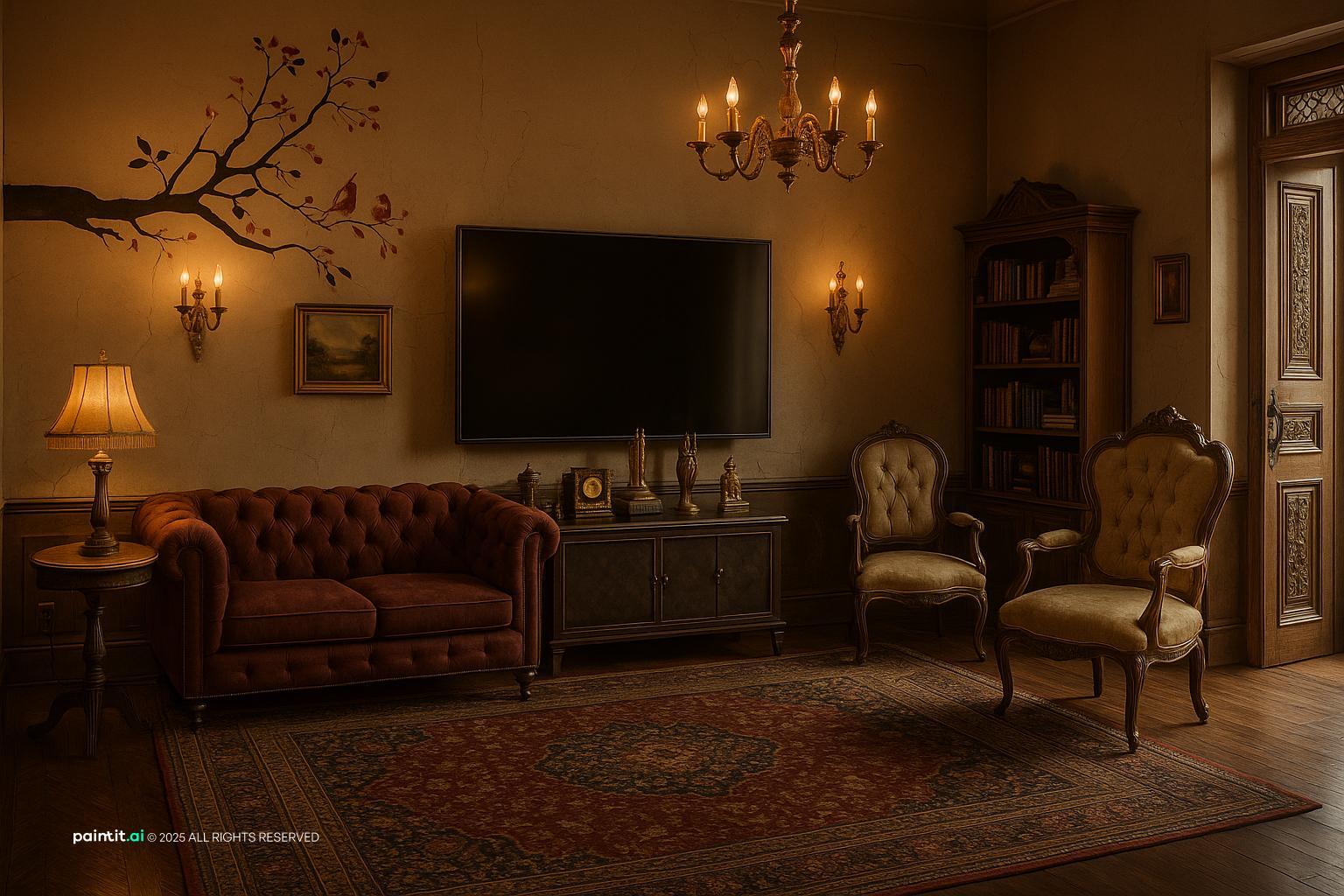 Spooky Halloween Living Room - Haunted Home Styling | Paintit.ai - 20