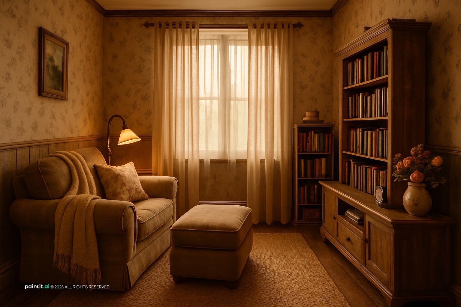 Middle Class 1940s Living Room - Vintage Home Inspiration | Paintit.ai - 31