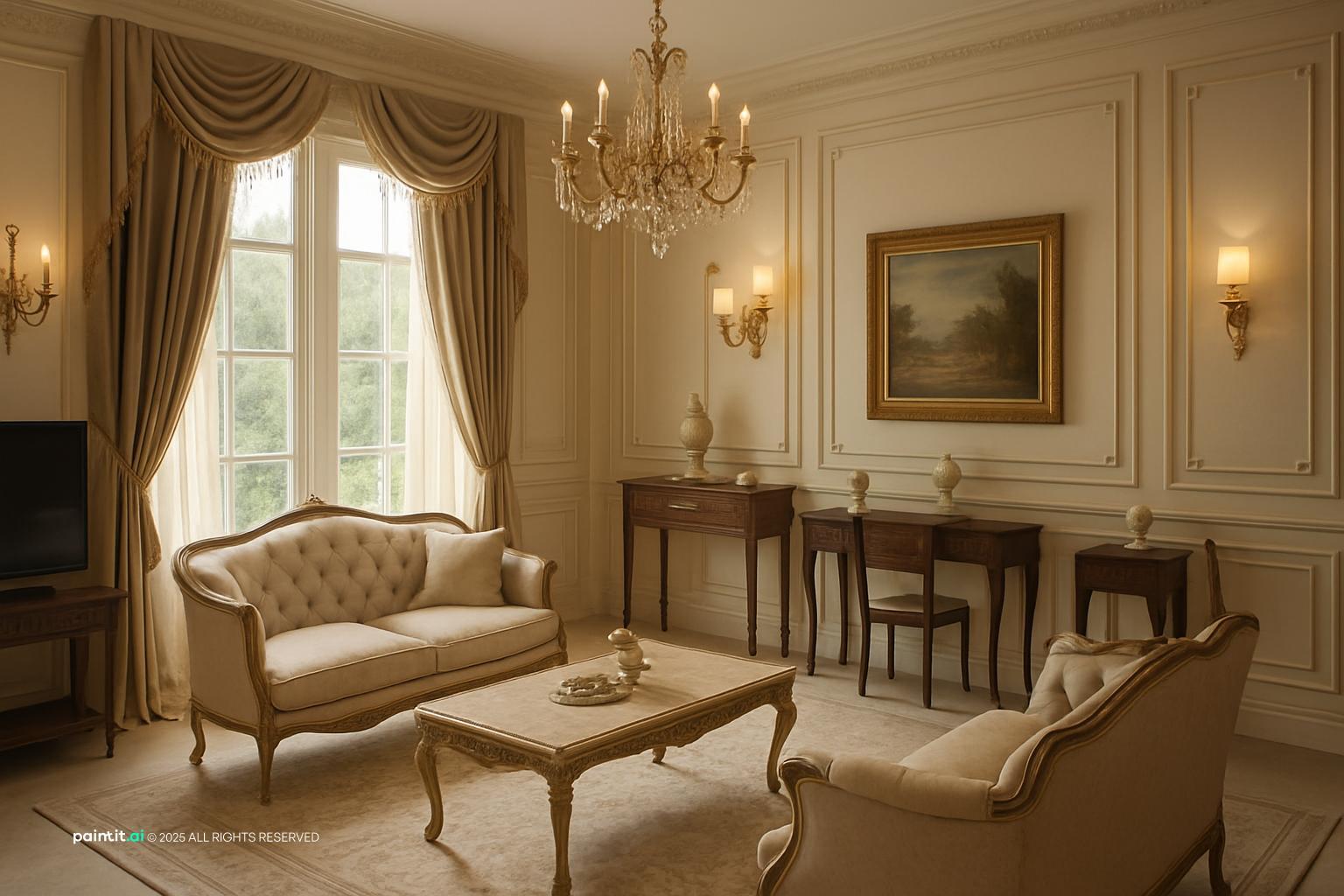 Luxury Neoclassical Living Room - Design Inspiration | Paintit.ai - 6
